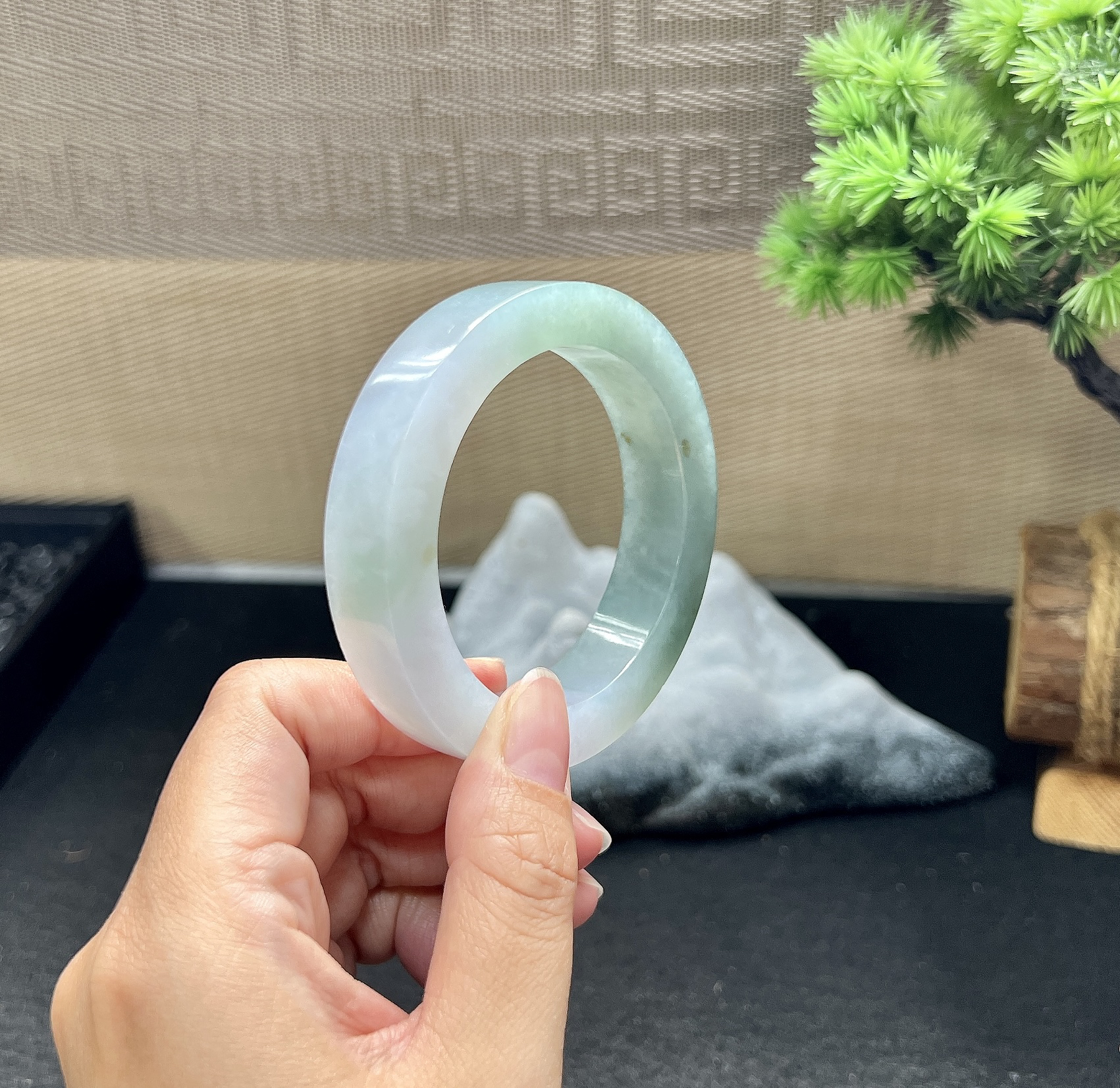 半山水镯胚，⭕️72-54-13-9.5，可做54-56正圈