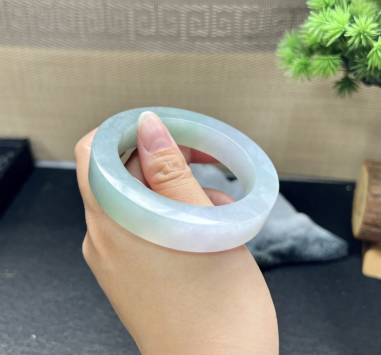 半山水镯胚，⭕️72-54-13-9.5，可做54-56正圈