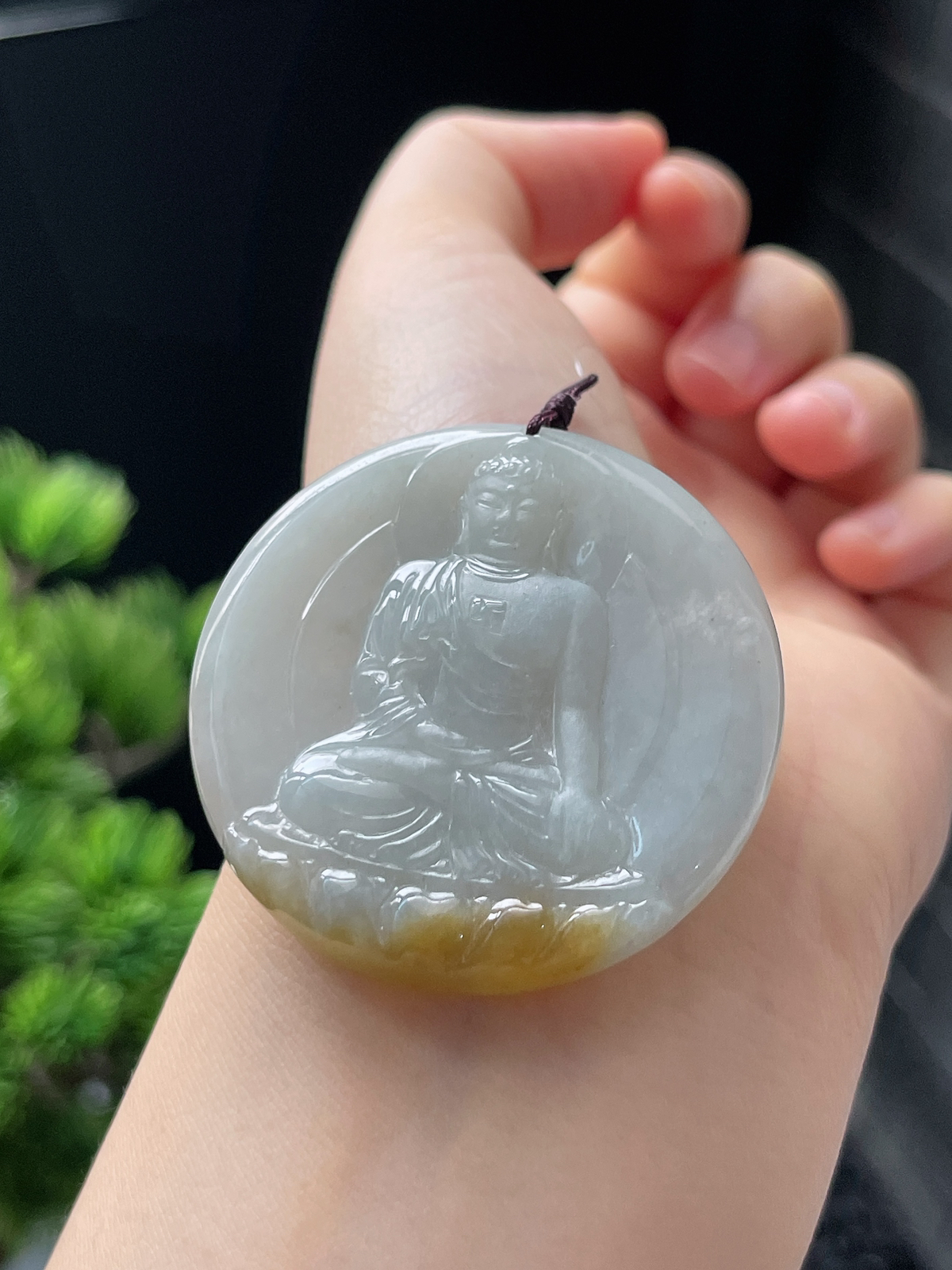 翡翠糯化种黄翡吊坠