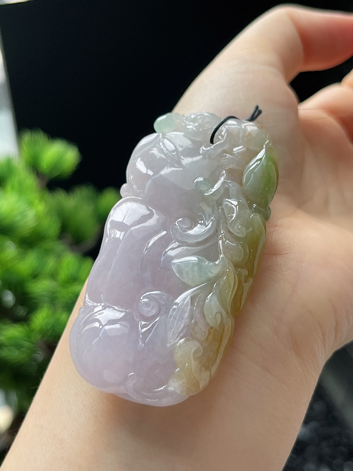 翡翠冰糯种三彩挂件