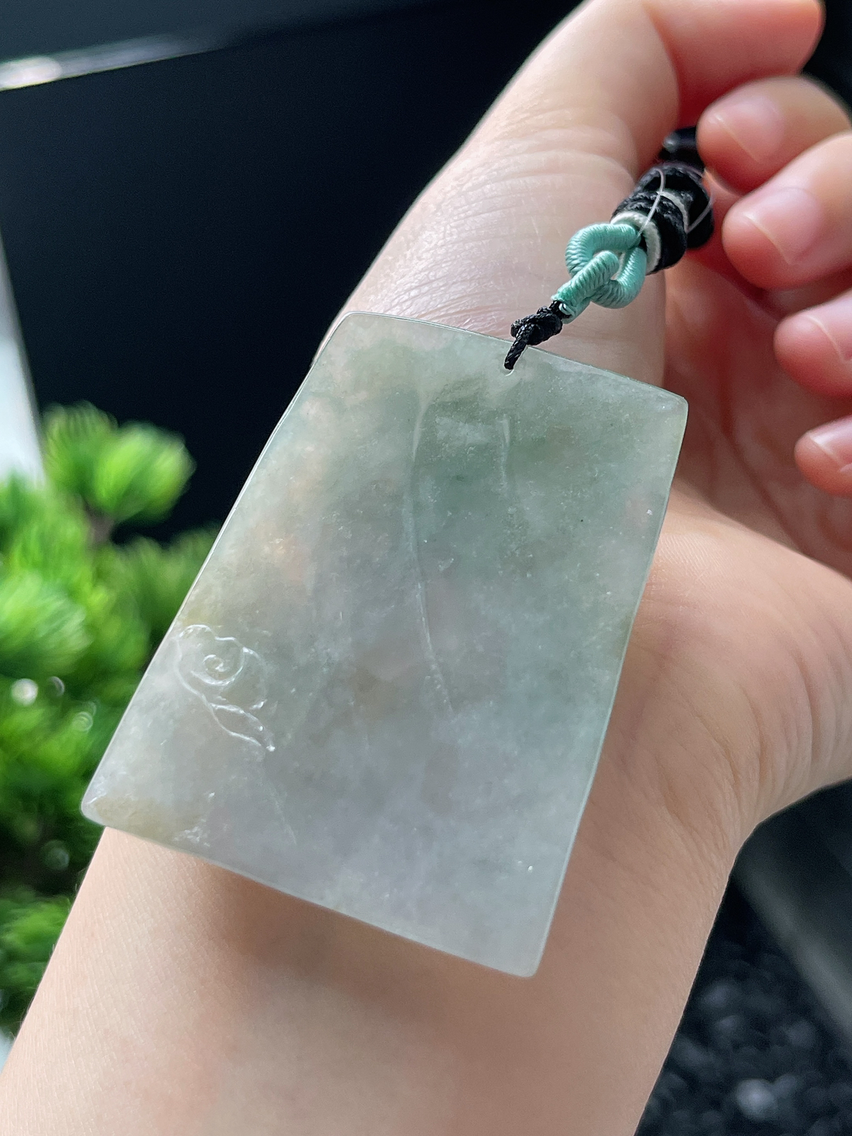 翡翠糯化种山水牌