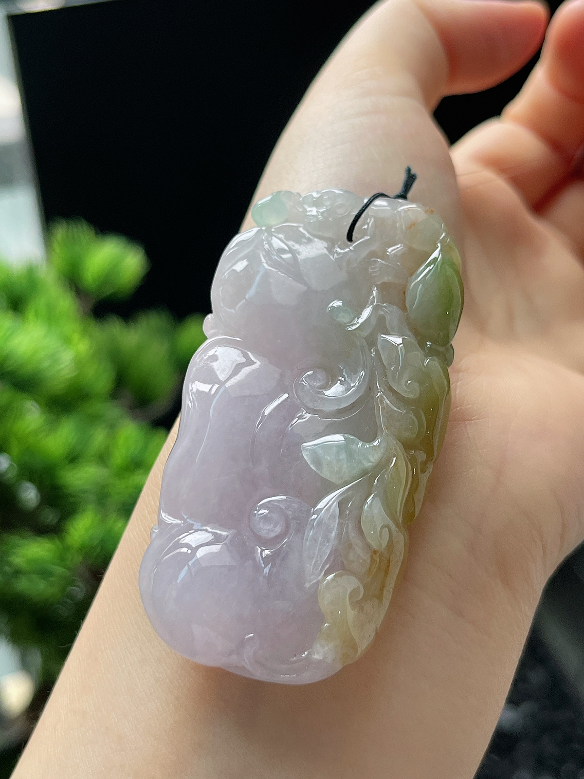 翡翠冰糯种三彩挂件