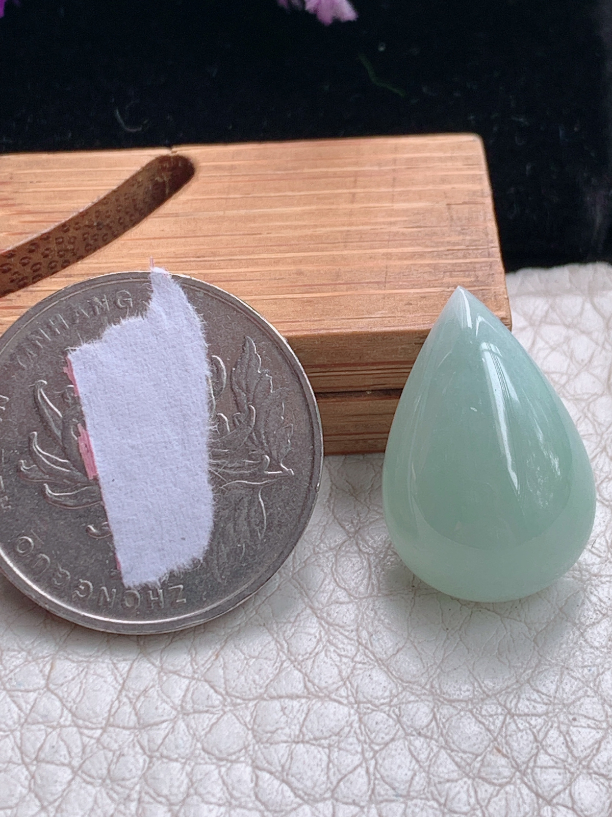 zz3实拍22*15*9天然缅甸翡翠冰润水滴吊坠