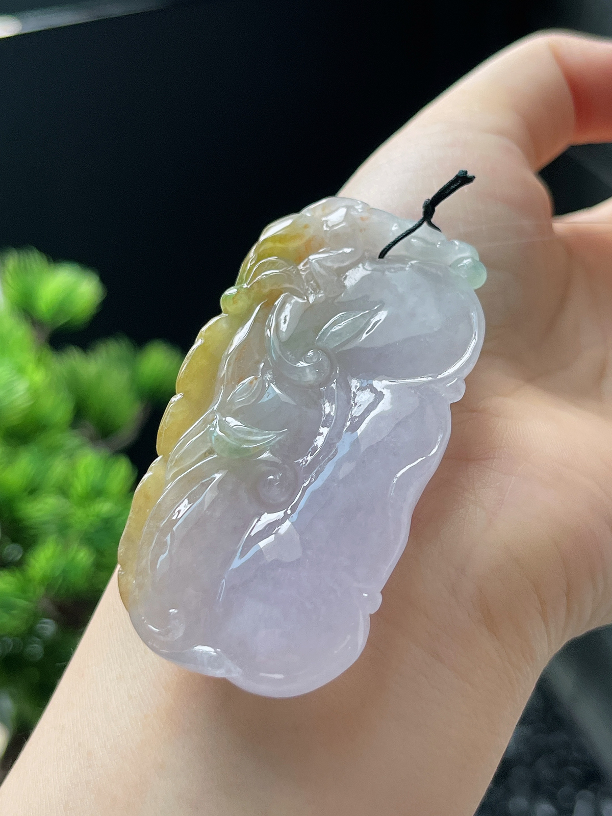 翡翠冰糯种三彩挂件