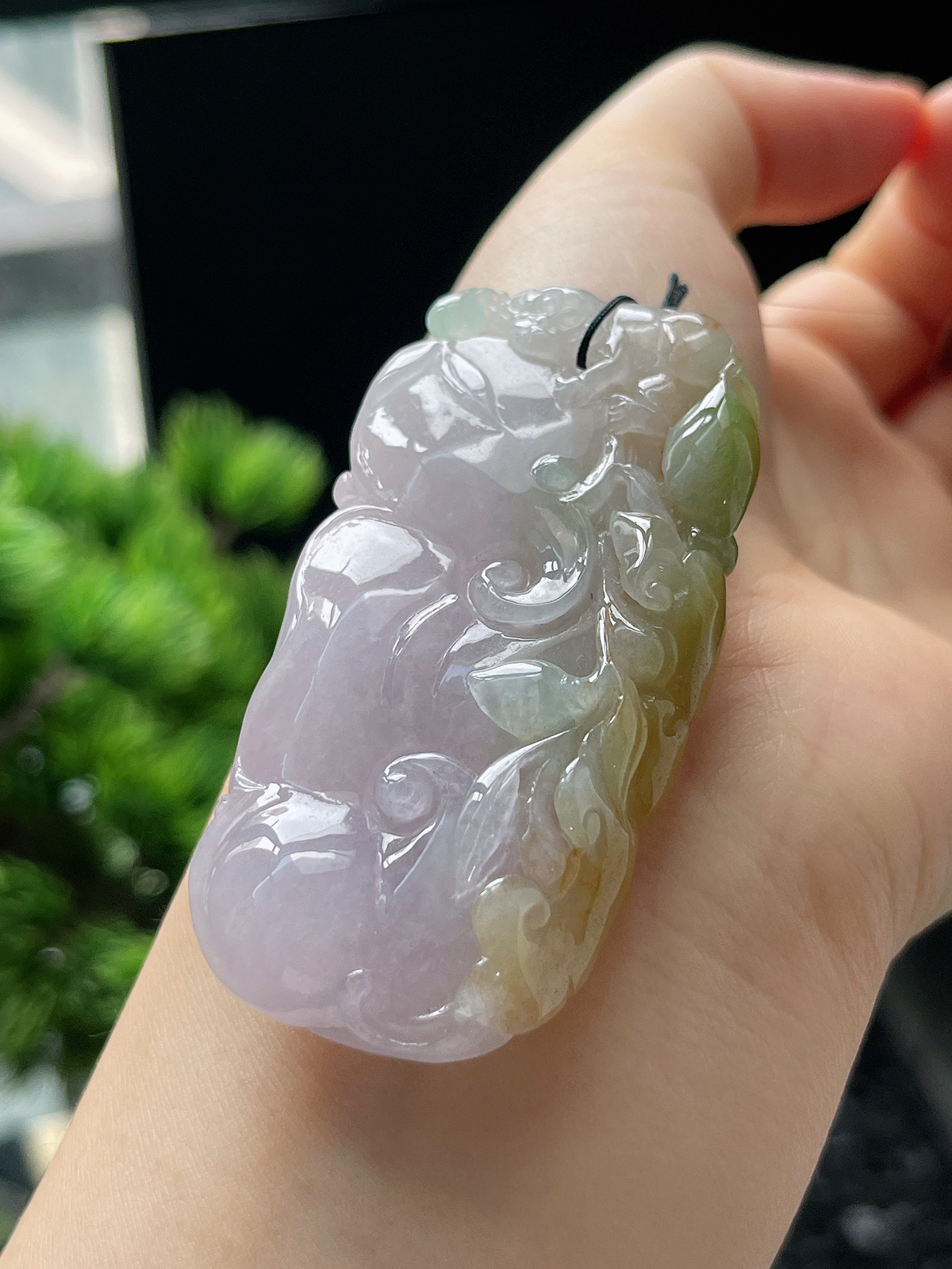 翡翠冰糯种三彩挂件