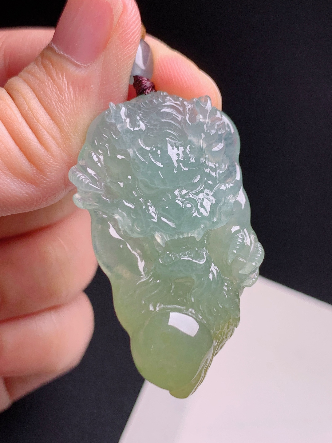 飘黄龙牌吊坠，冰透起胶霸气十足，旺运事业腾飞 020519