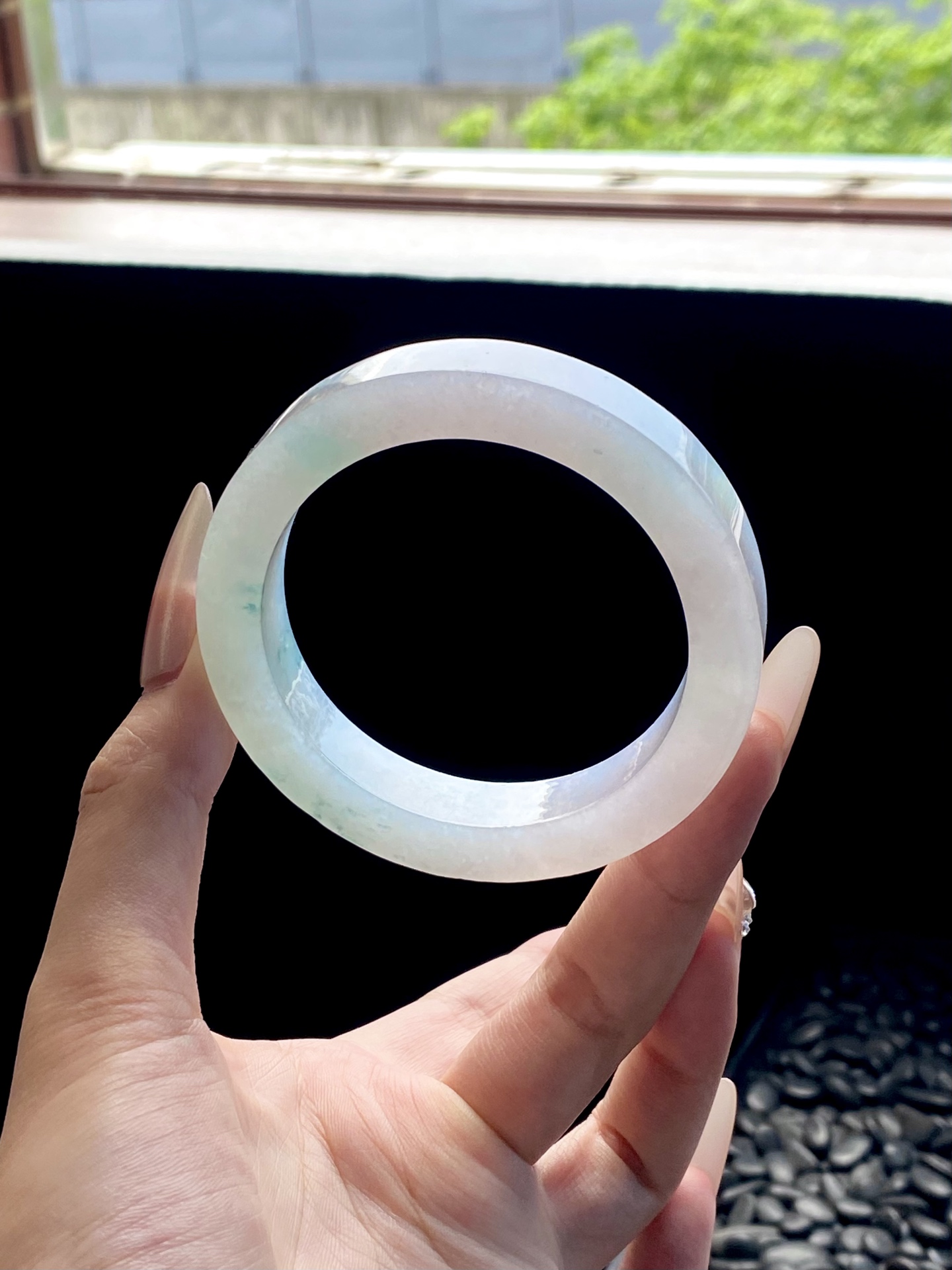 白冰飘花镯胚 M63-152 ⭕️74.6-56.5-12.2-9 可做57～58正圈