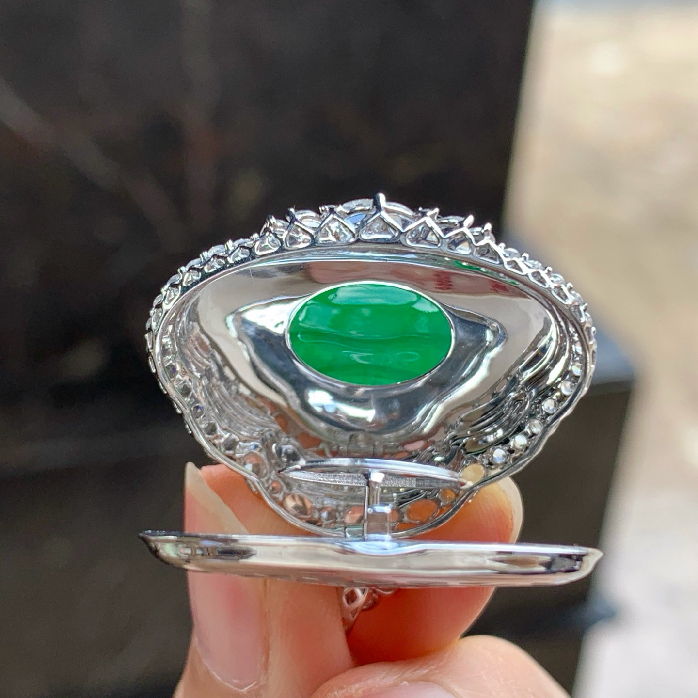 金钻镶嵌阳绿色佛公^_^色阳 细腻