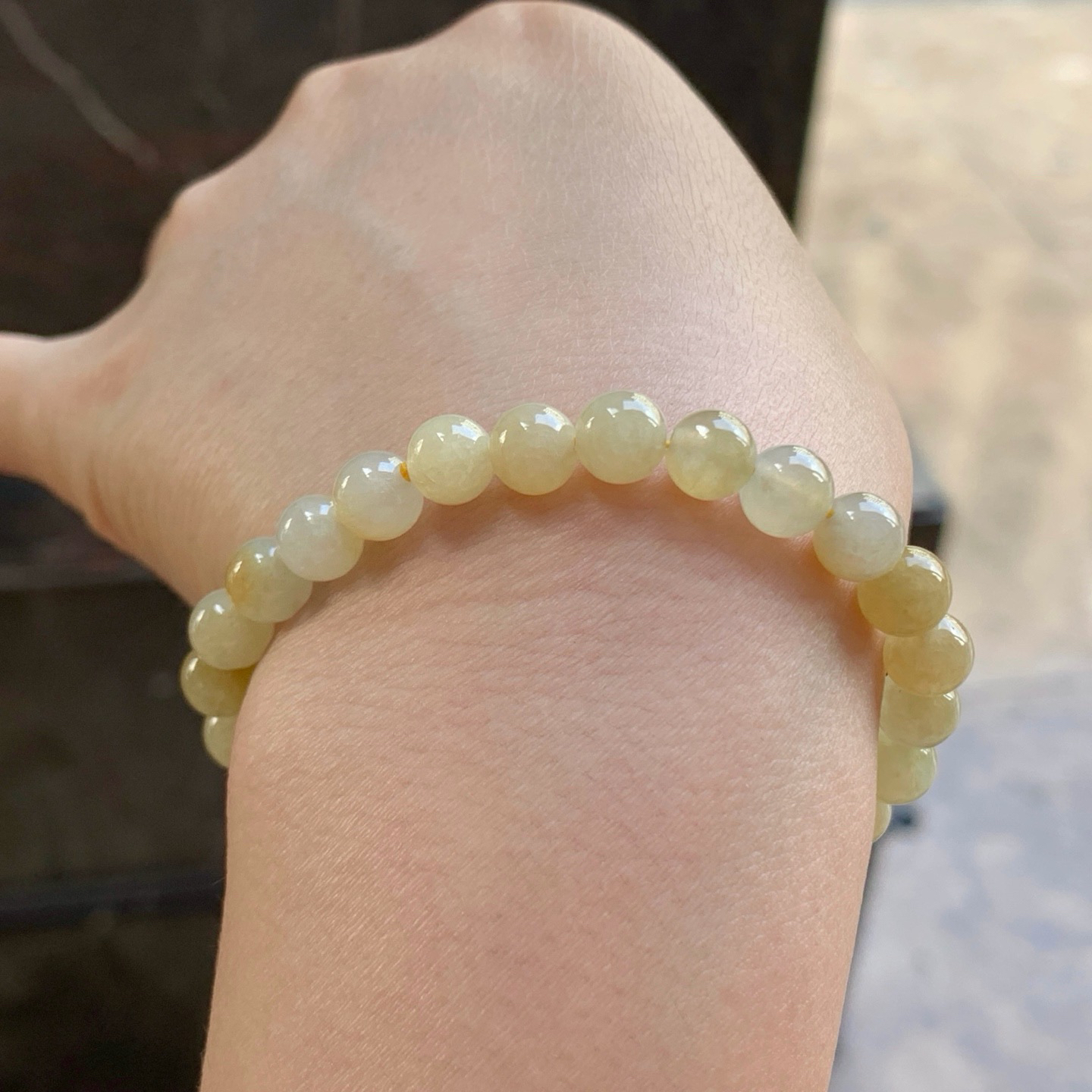 黄翡手串^_^清新 细腻