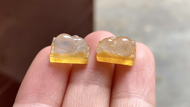 ️ 黄金吉象印章一对 11.8*9.2*6 完整