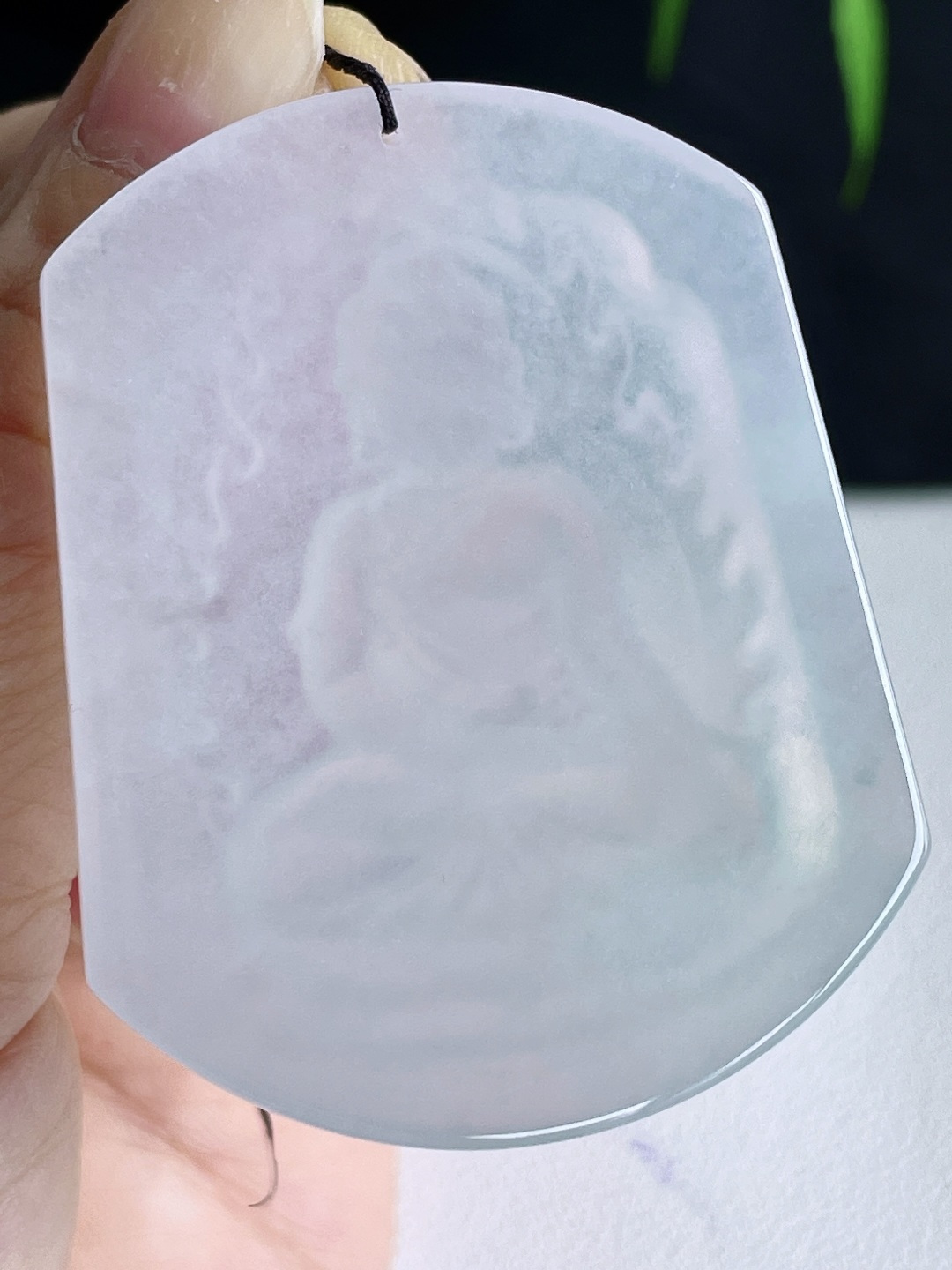 糯冰晴水阿弥陀佛牌吊坠,缅料 性比高 尺寸52-41.8-5.8 重量26.6克
