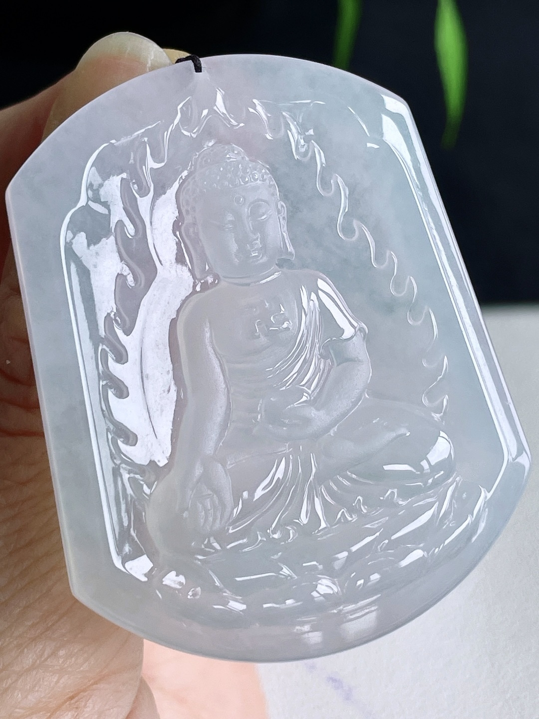 糯冰晴水阿弥陀佛牌吊坠,缅料 性比高 尺寸52-41.8-5.8 重量26.6克