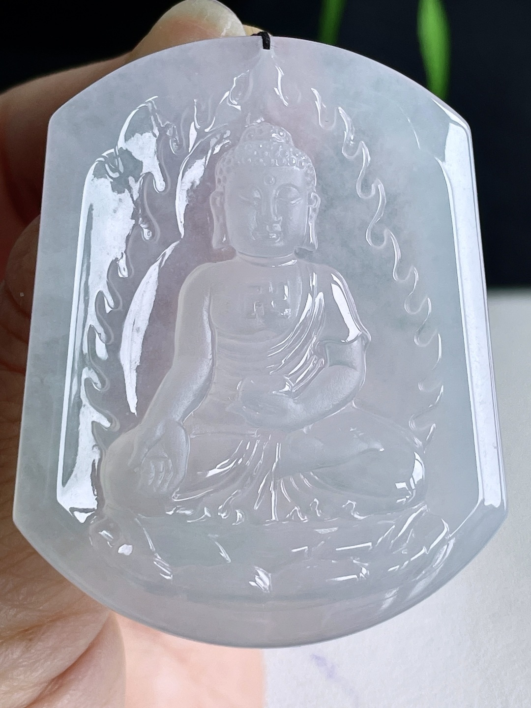糯冰晴水阿弥陀佛牌吊坠,缅料 性比高 尺寸52-41.8-5.8 重量26.6克