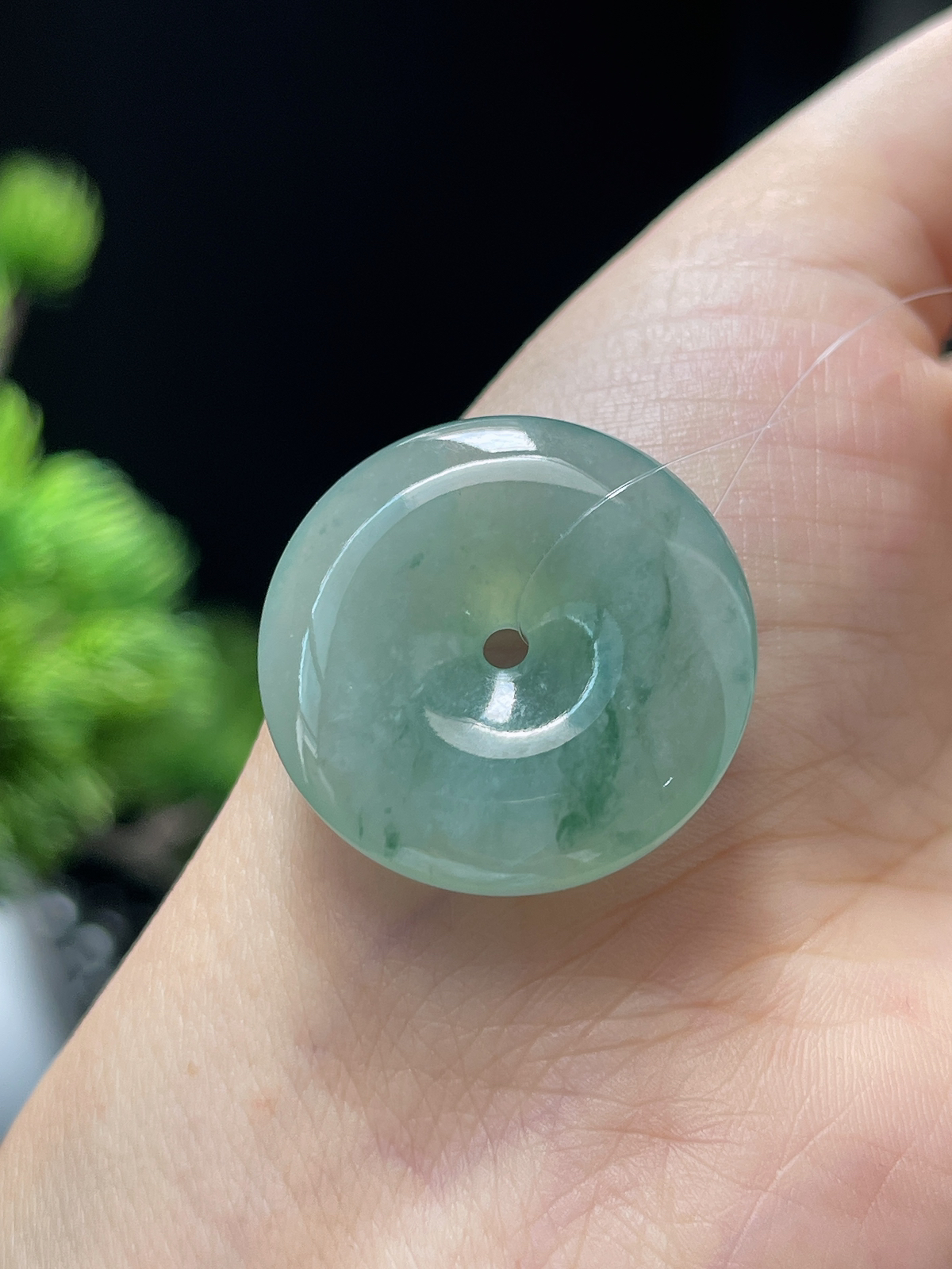 翡翠冰糯飘花平安扣