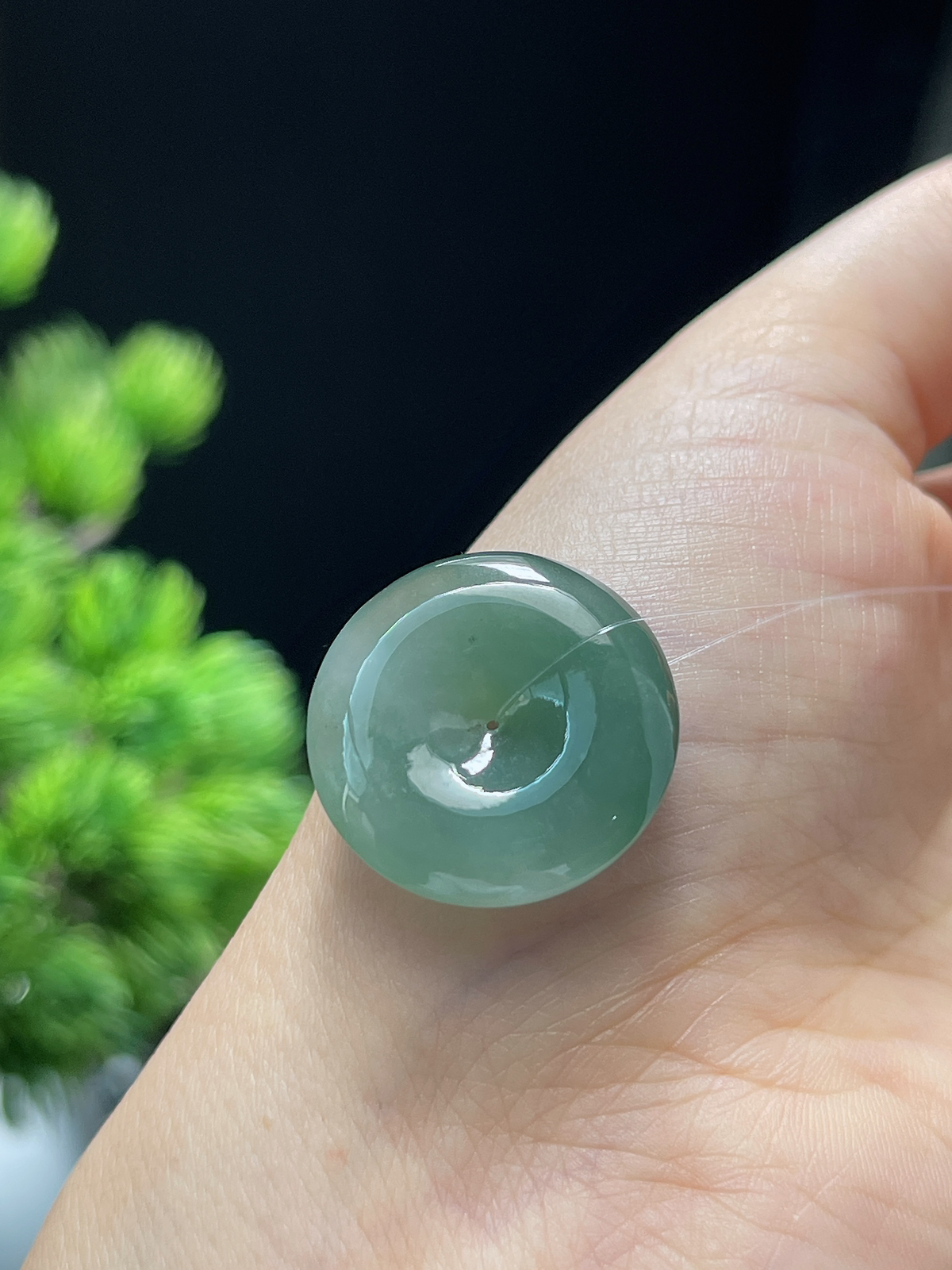 翡翠糯化种淡绿色平安扣