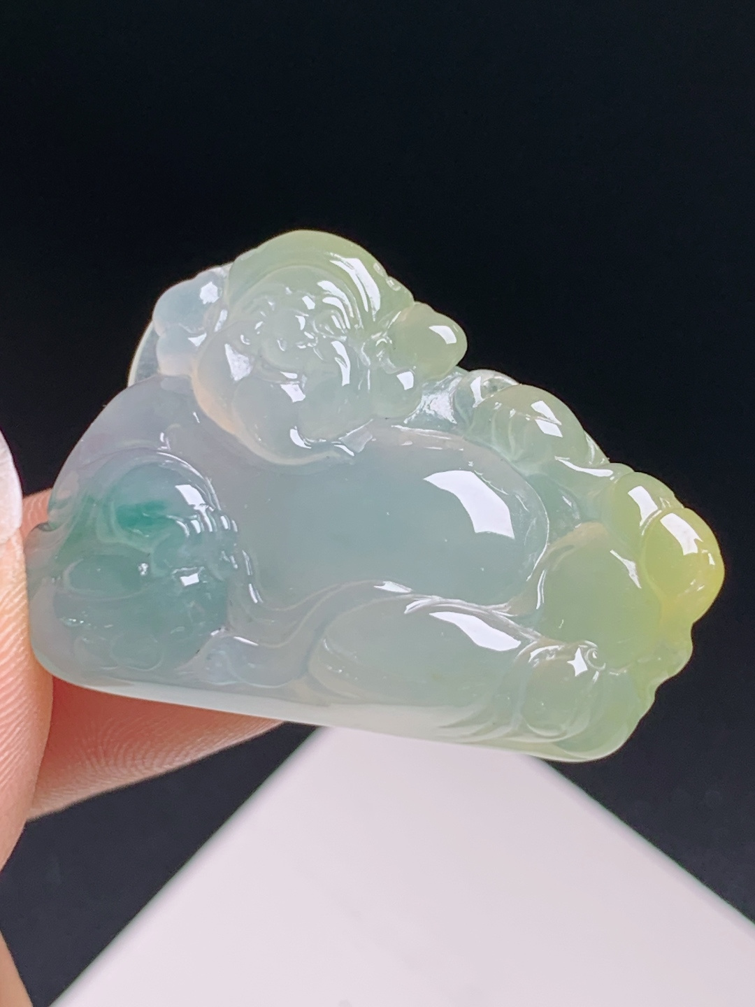 ️  冰三彩财神吊坠，胶感油润招财聚福，财源滚滚