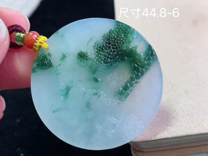 ️冰飘花山水牌，无裂，尺寸44.8-6