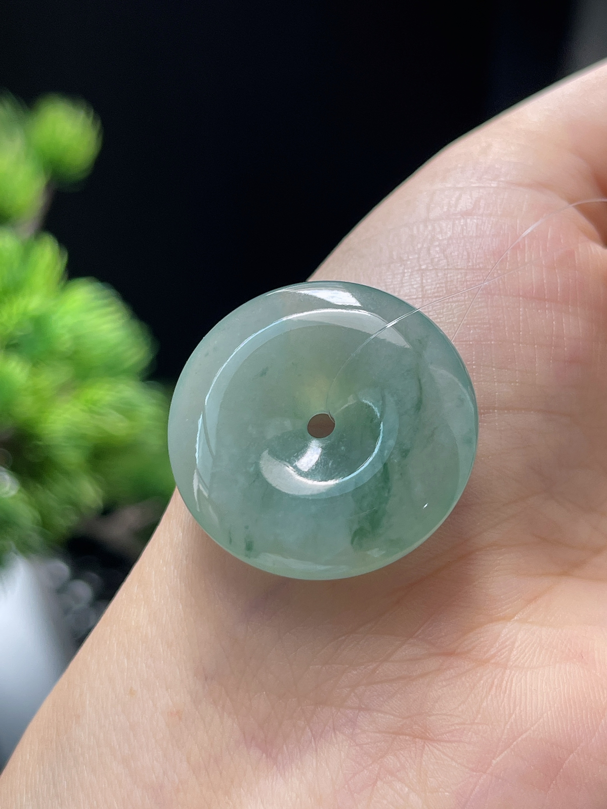翡翠冰糯飘花平安扣