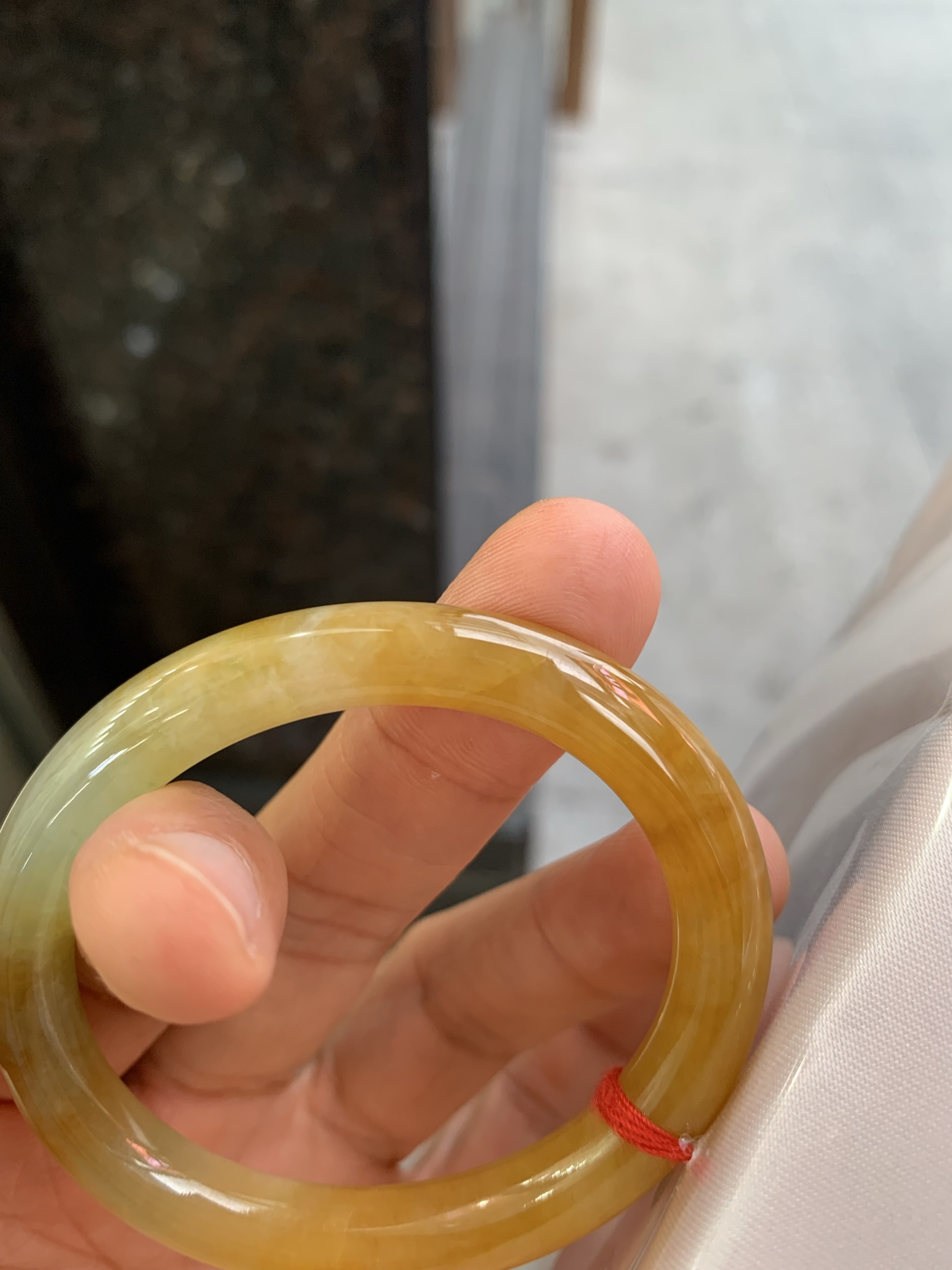 贵妃圆条黄翡 有纹 色好