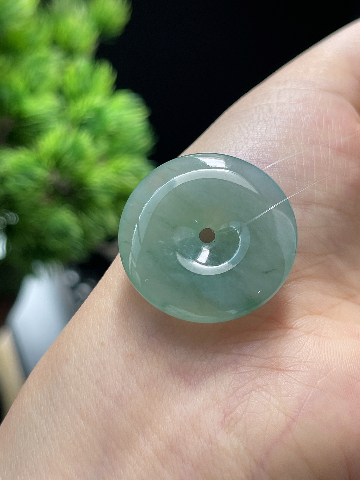 翡翠冰糯飘花平安扣