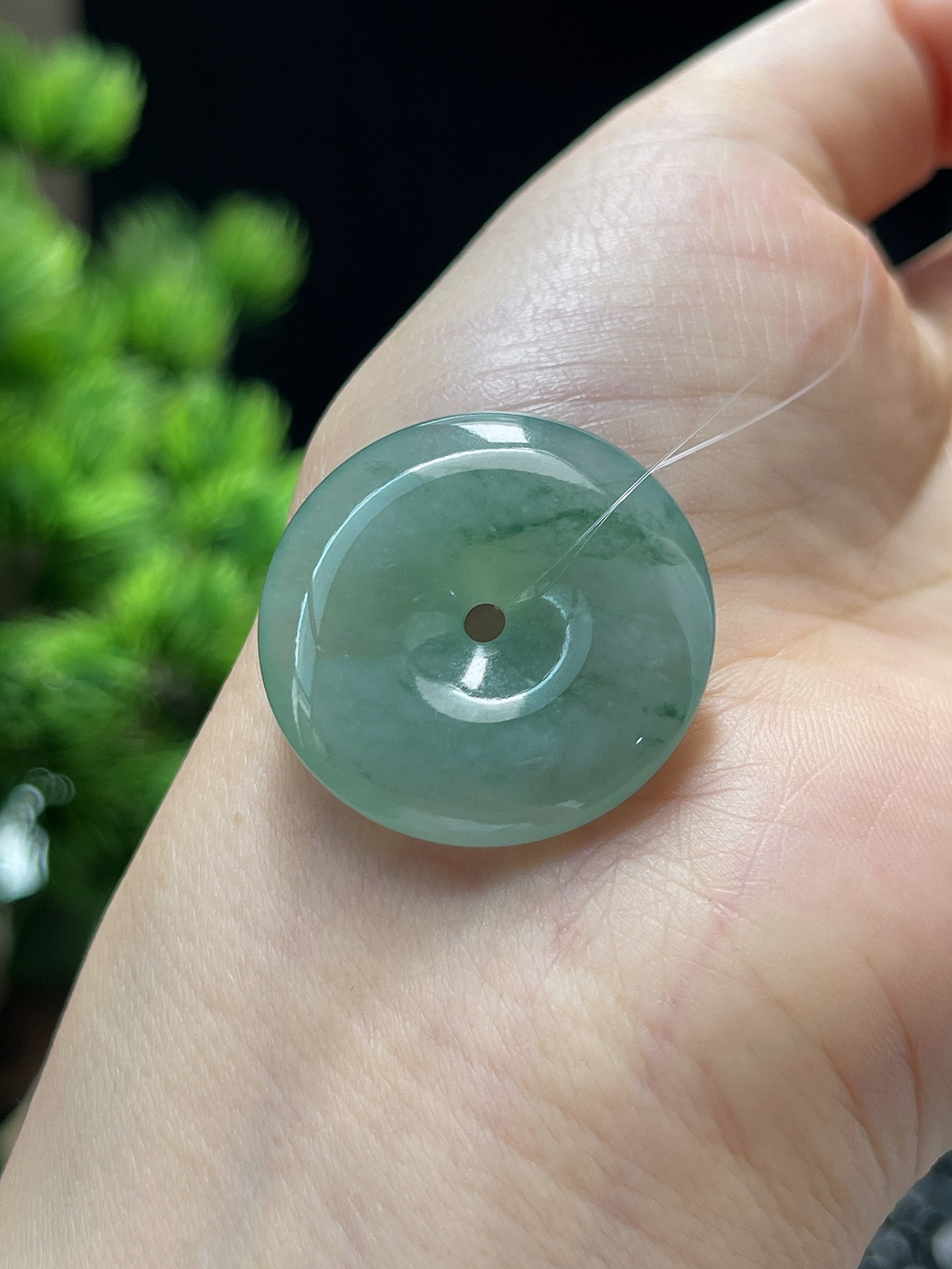 翡翠冰糯飘花平安扣