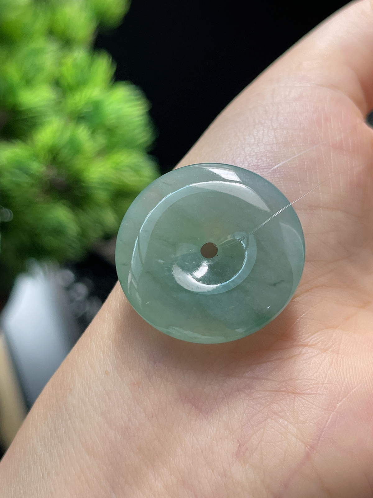 翡翠冰糯飘花平安扣