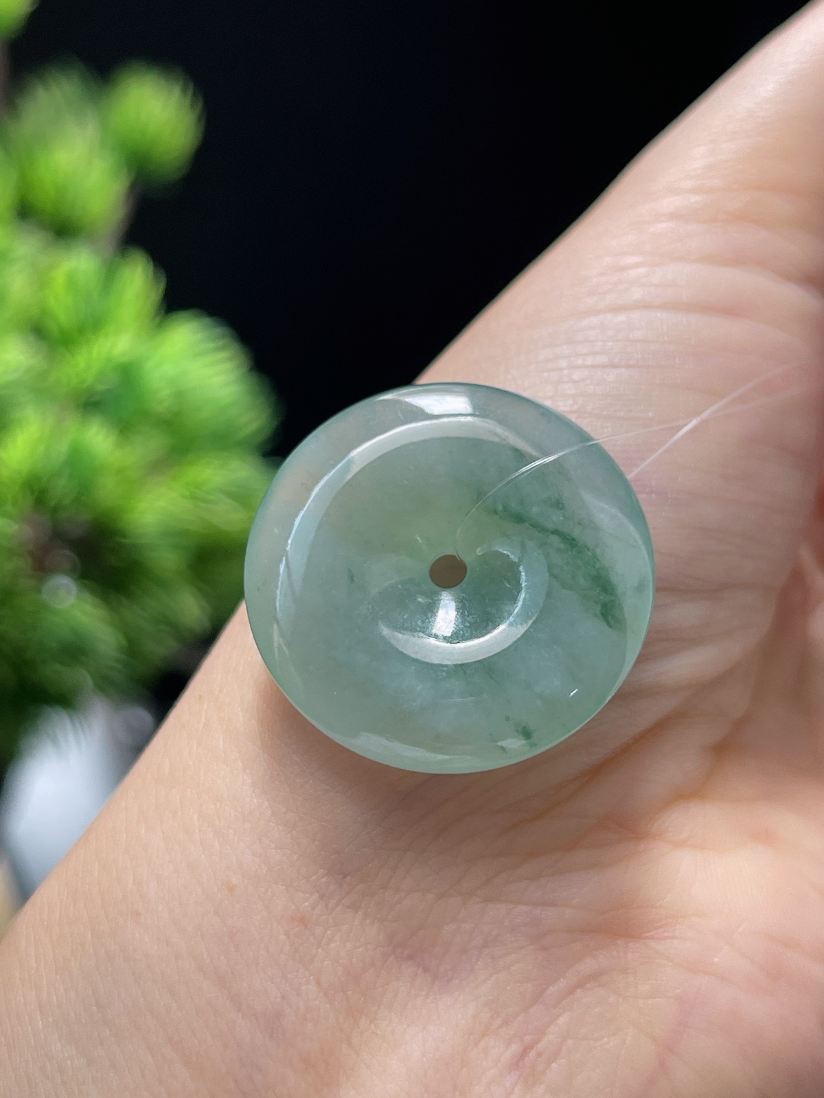 翡翠冰糯飘花平安扣