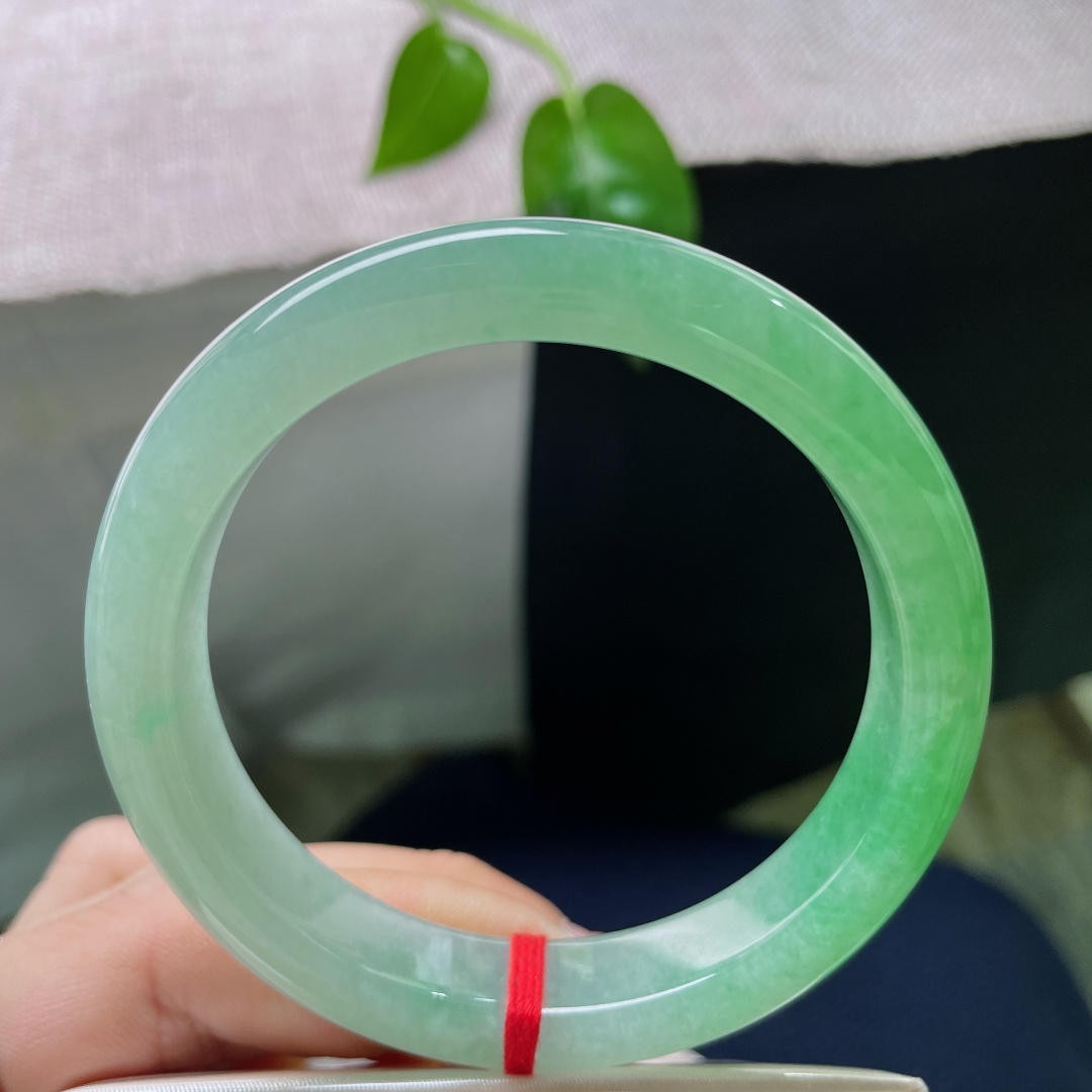 绿底正圈，渐变之色，颇有“如远山含黛，近水含烟”的意境美感，无裂，ss53421a