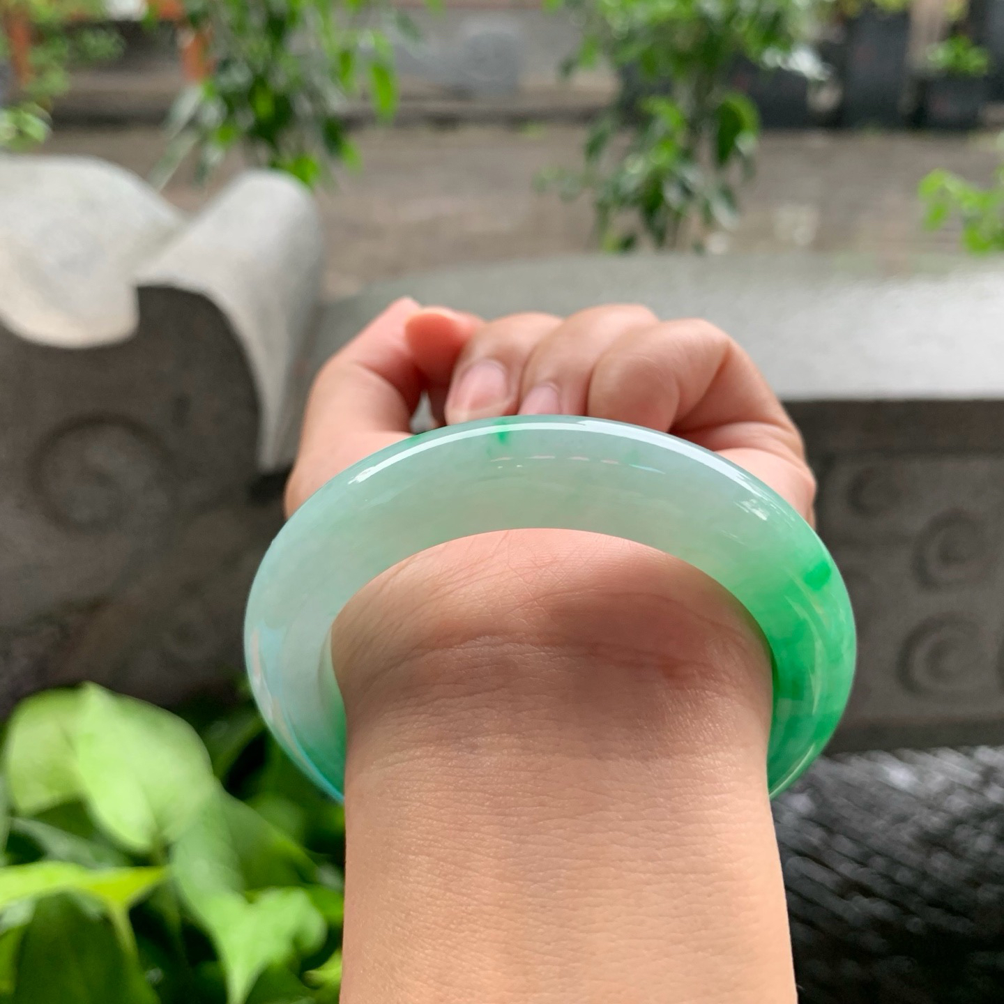 圈口55-11.8-9.5 【阳绿正圈手镯】正圈55 56可戴