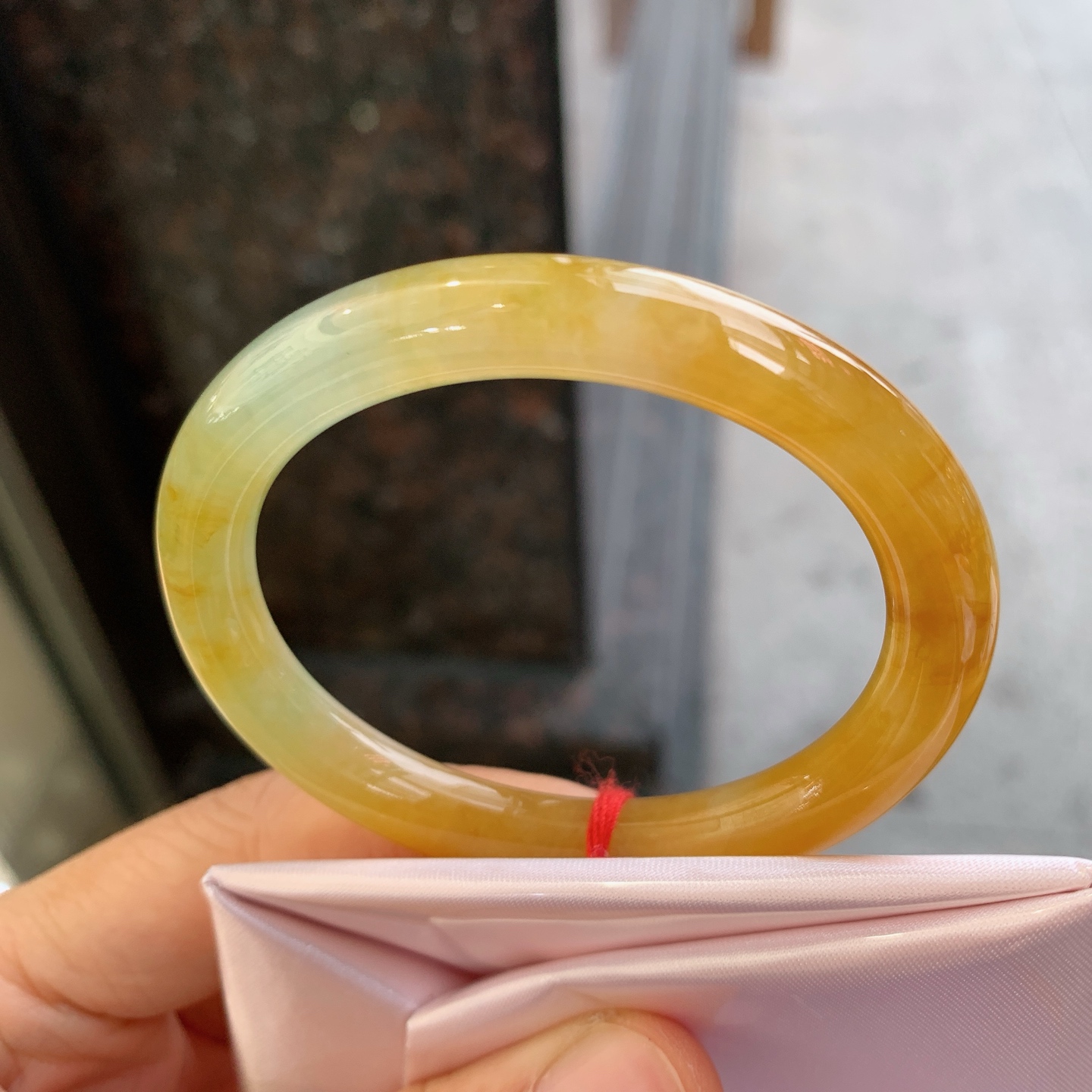 贵妃圆条黄翡 有纹 色好
