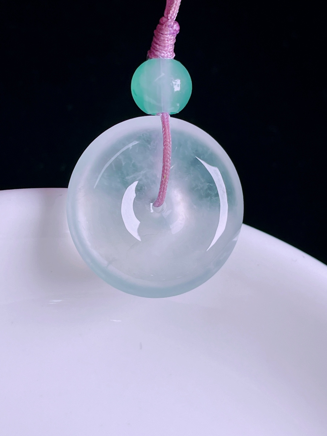 ️平安扣，老种起光，细底通透，尺寸：19/5.8mm0523