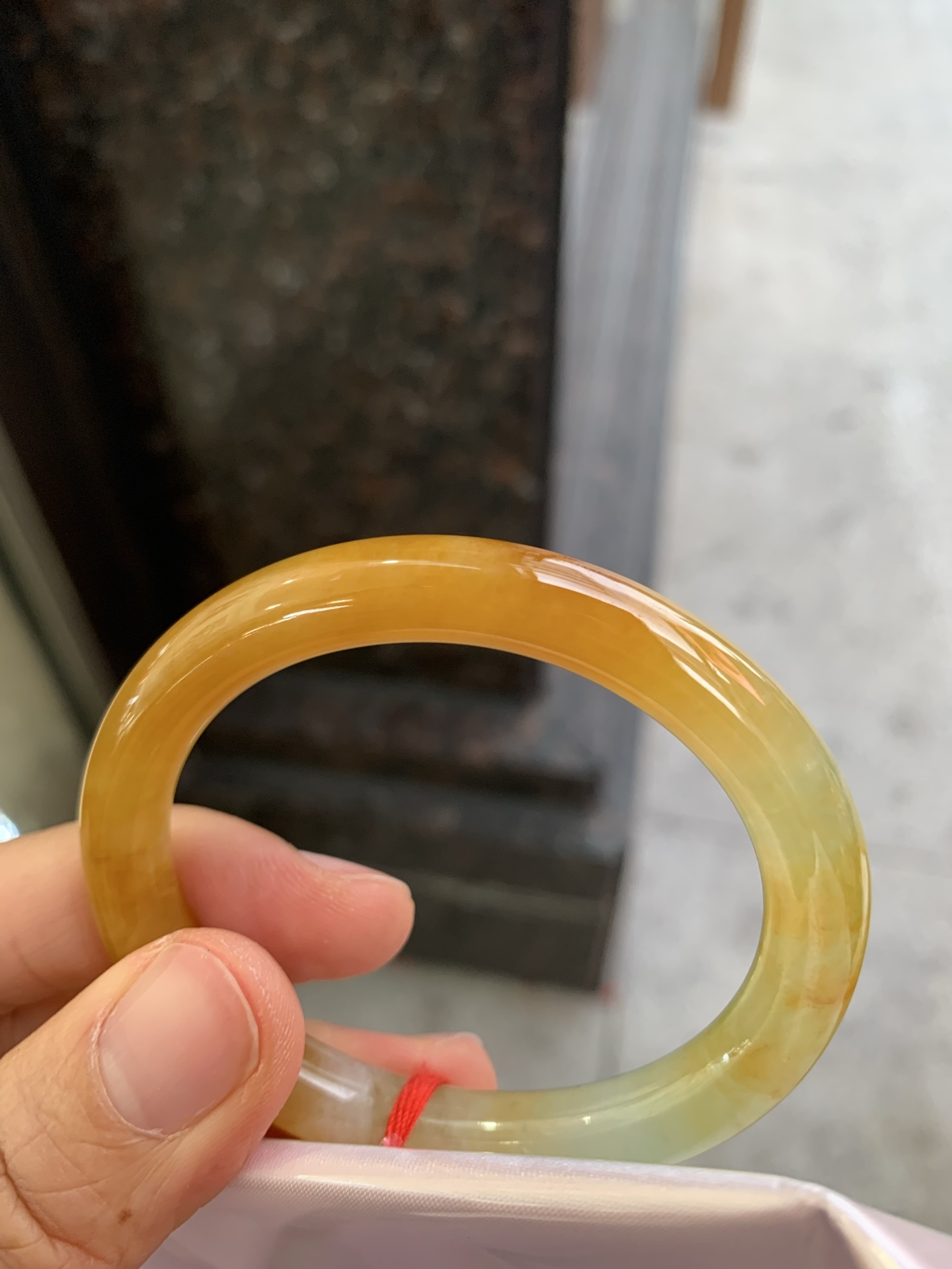 贵妃圆条黄翡 有纹 色好