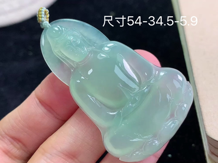 冰晴观音,老坑冰透 种老水足 水润光泽,性比高,尺寸看图,54-34.5-5.9