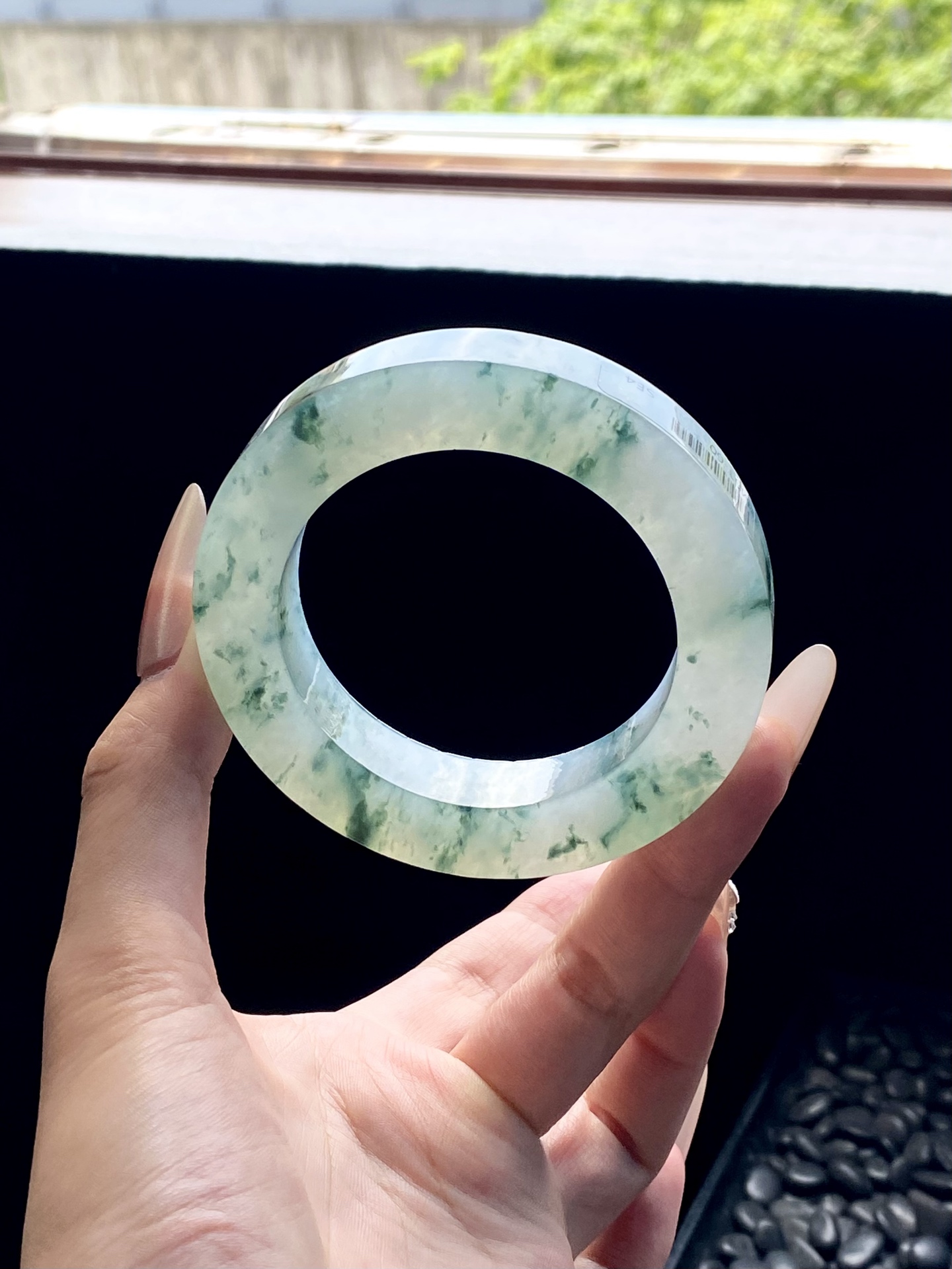 冰绿飘花圆条镯胚 M63-60 ⭕️80-55-12.8-12.5 可做55～58圆条/55～64正圈
