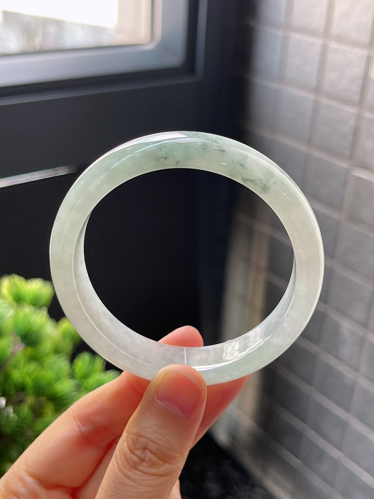 正圈55.2圈口，翡翠冰糯种飘花手镯