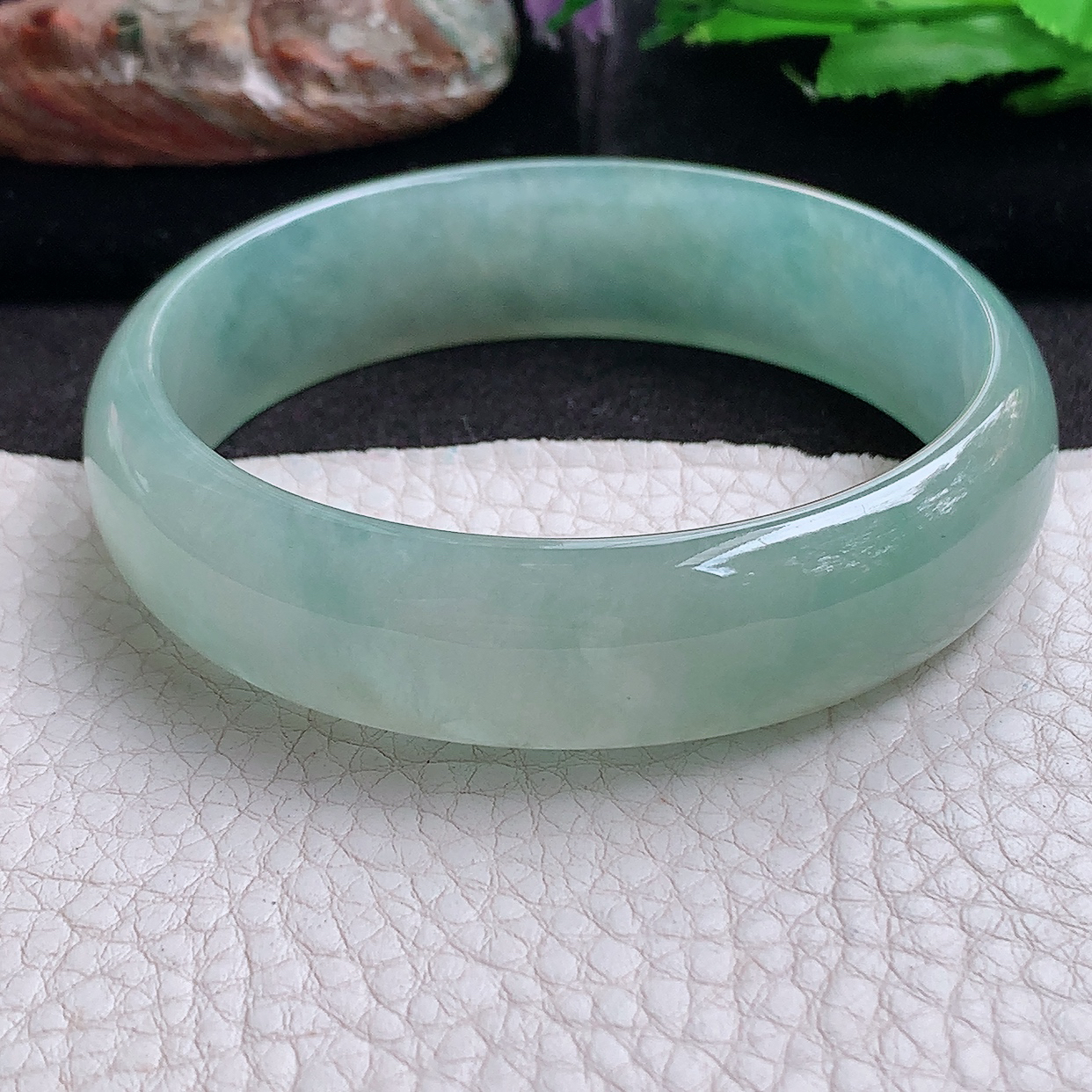 js大圈口61*15.8*6.3平安镯 缅甸翡翠a货玉手镯冰晴正圈玉手环