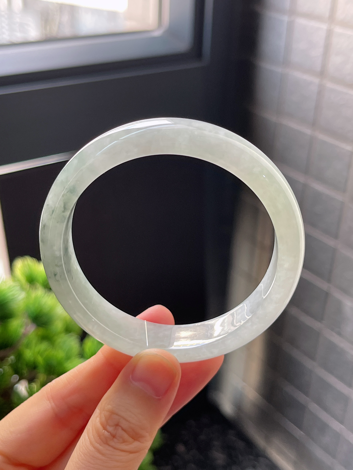 正圈55.2圈口，翡翠冰糯种飘花手镯