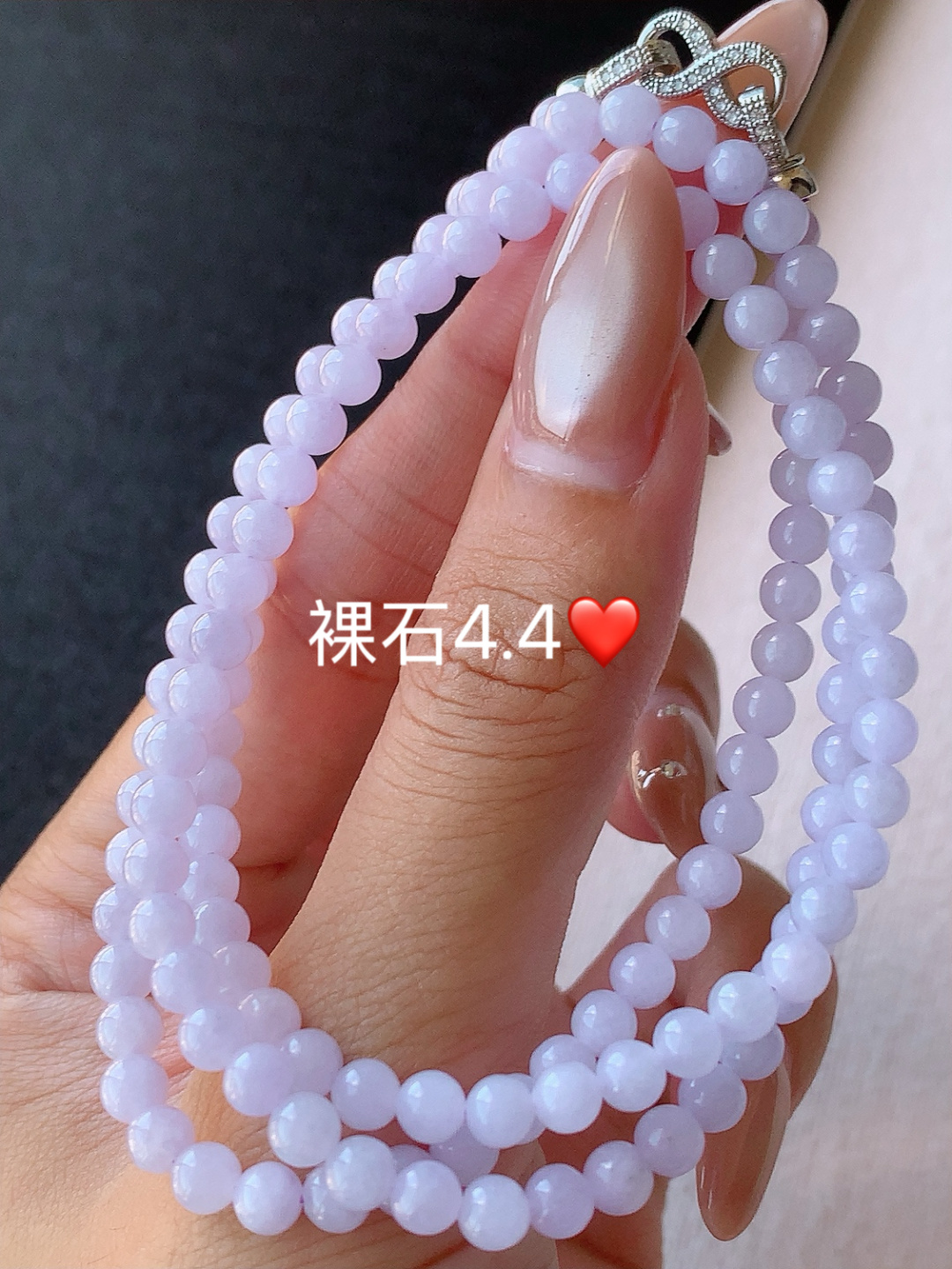 冰紫圆珠珠链 色泽浓郁，底子水润细腻，佩戴简单大方，4.4
