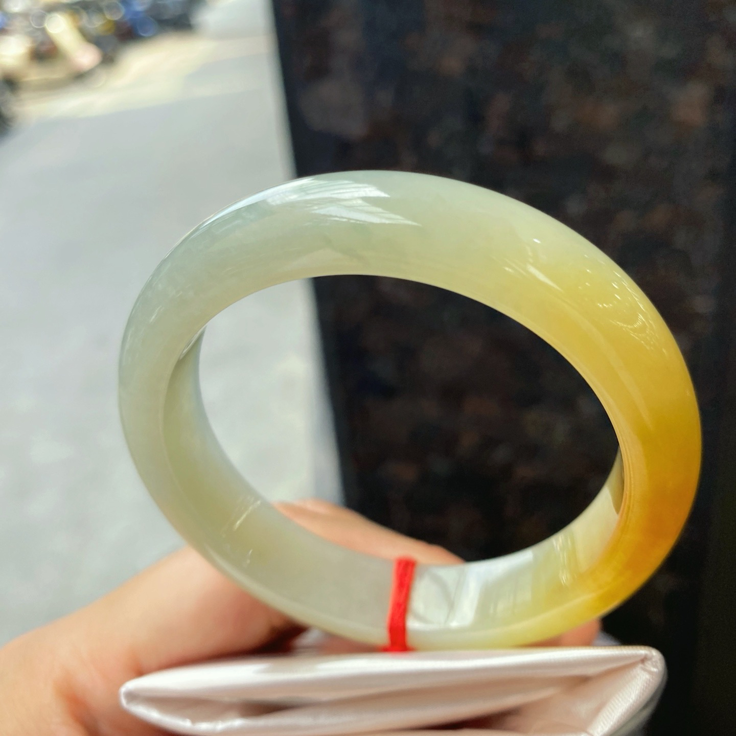圈口54.5-12.3-8.1     【蜜糖黄正圈手镯】圈口54   55可戴