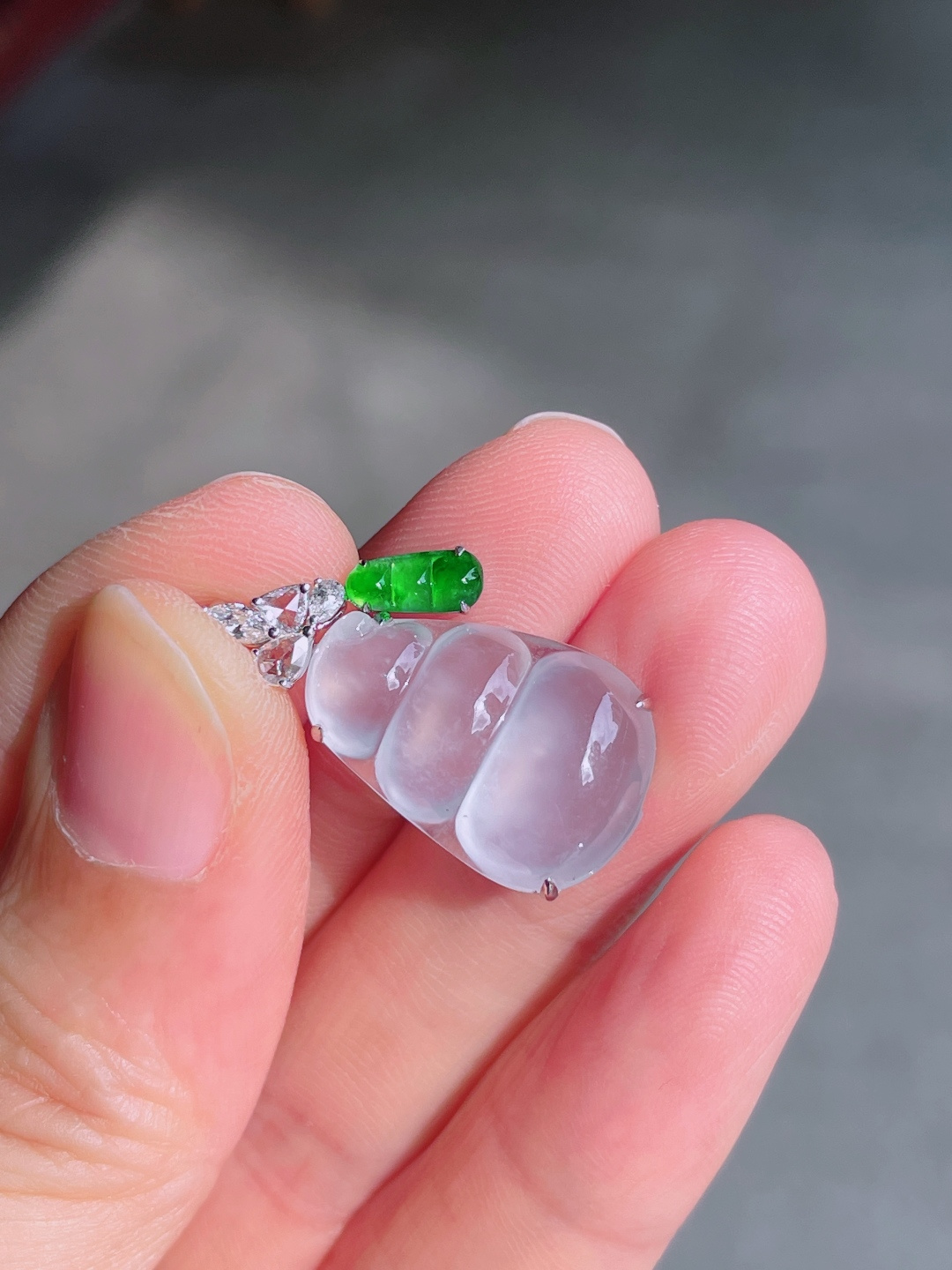 ️高冰福豆吊坠，晶莹剔透，新颖时尚，无裂，26.7-13.5-6.2