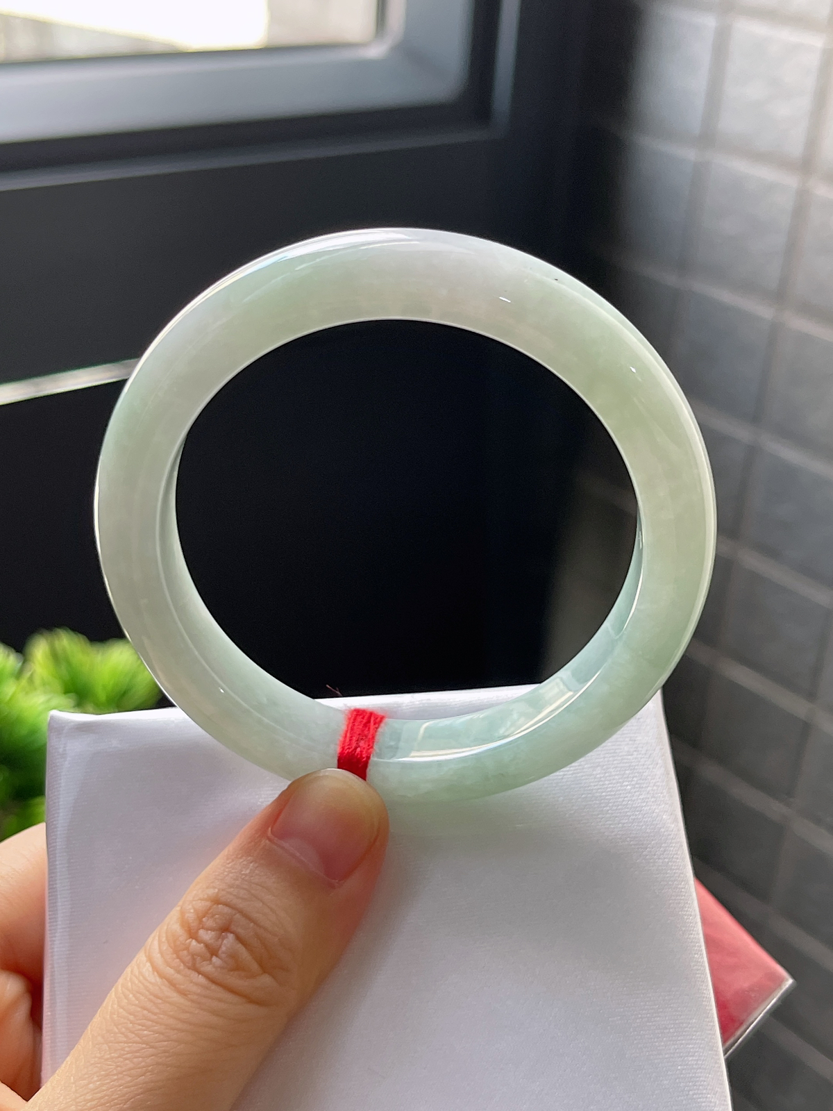 正圈52.7，糯化果绿正圈手镯