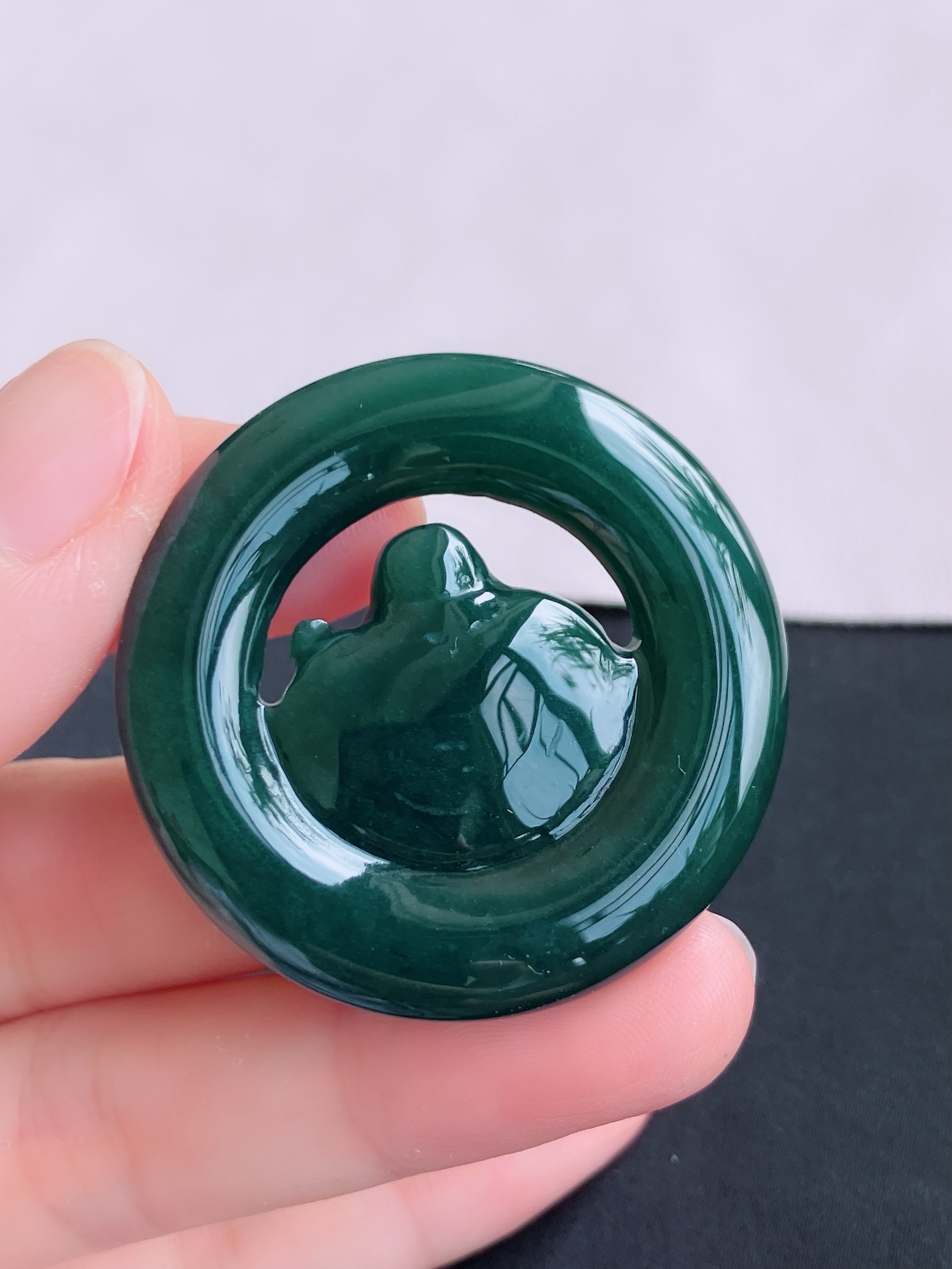 ️冰蓝水佛牌，晶莹剔透，尺寸43.3/7.3/自然光实拍