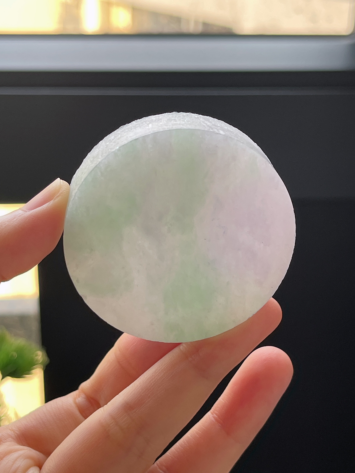 翡翠冰糯飘花镯心