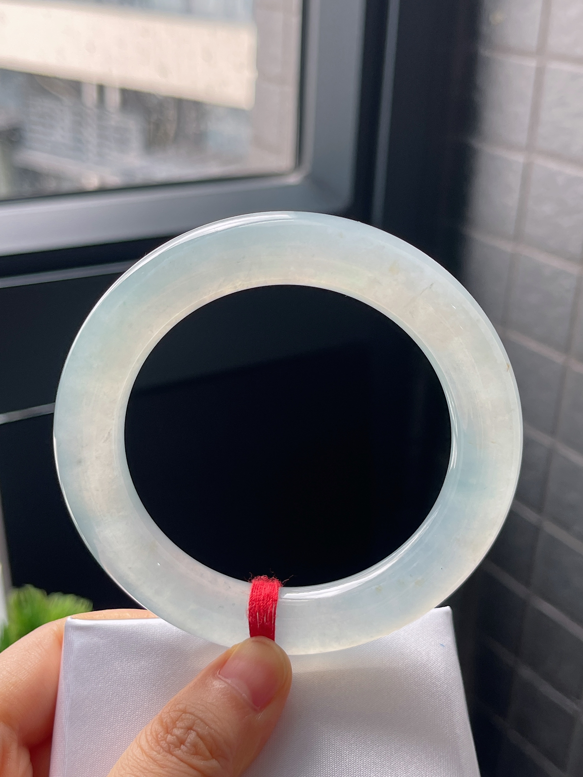 圆条59.8，冰感十足蓝调翡翠厚圆条手镯