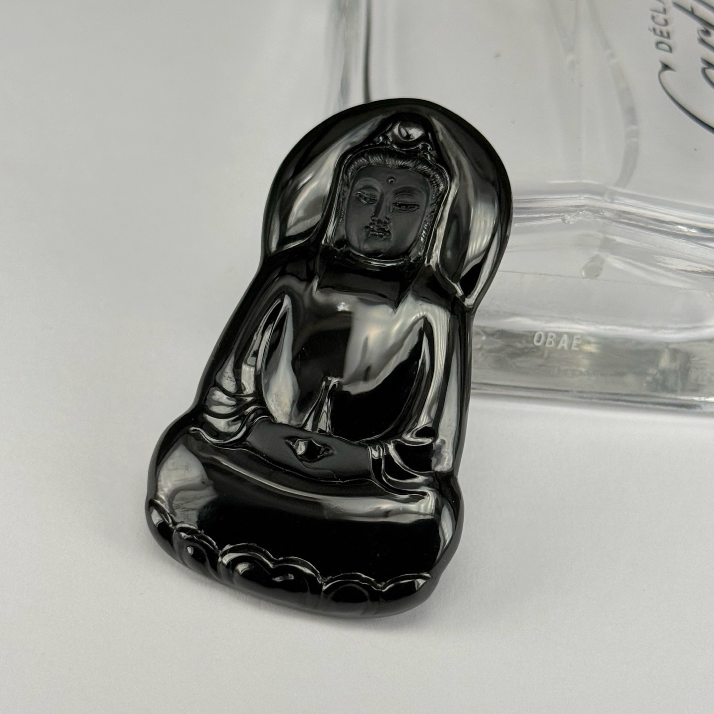精品墨翠观音 种好色正 黑度极好 打灯通透 油性十足 尺寸56.3