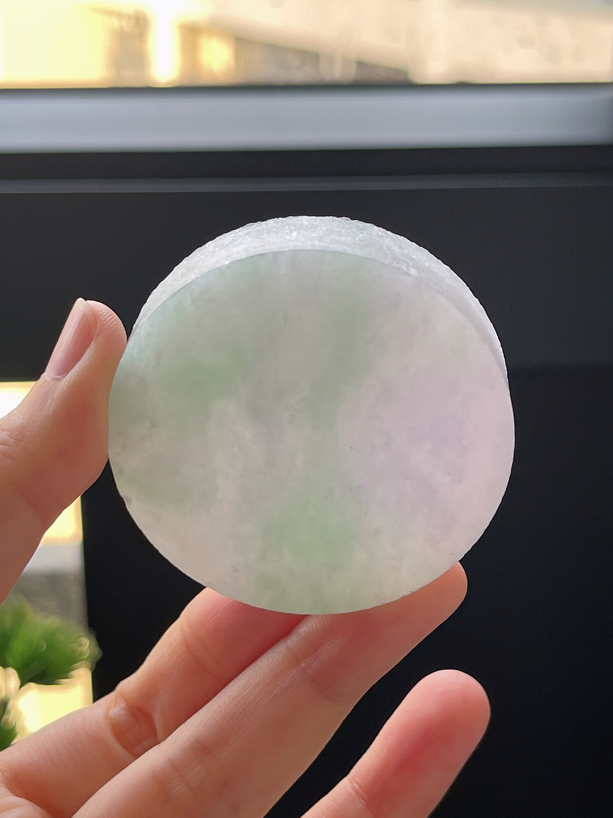 翡翠冰糯飘花镯心