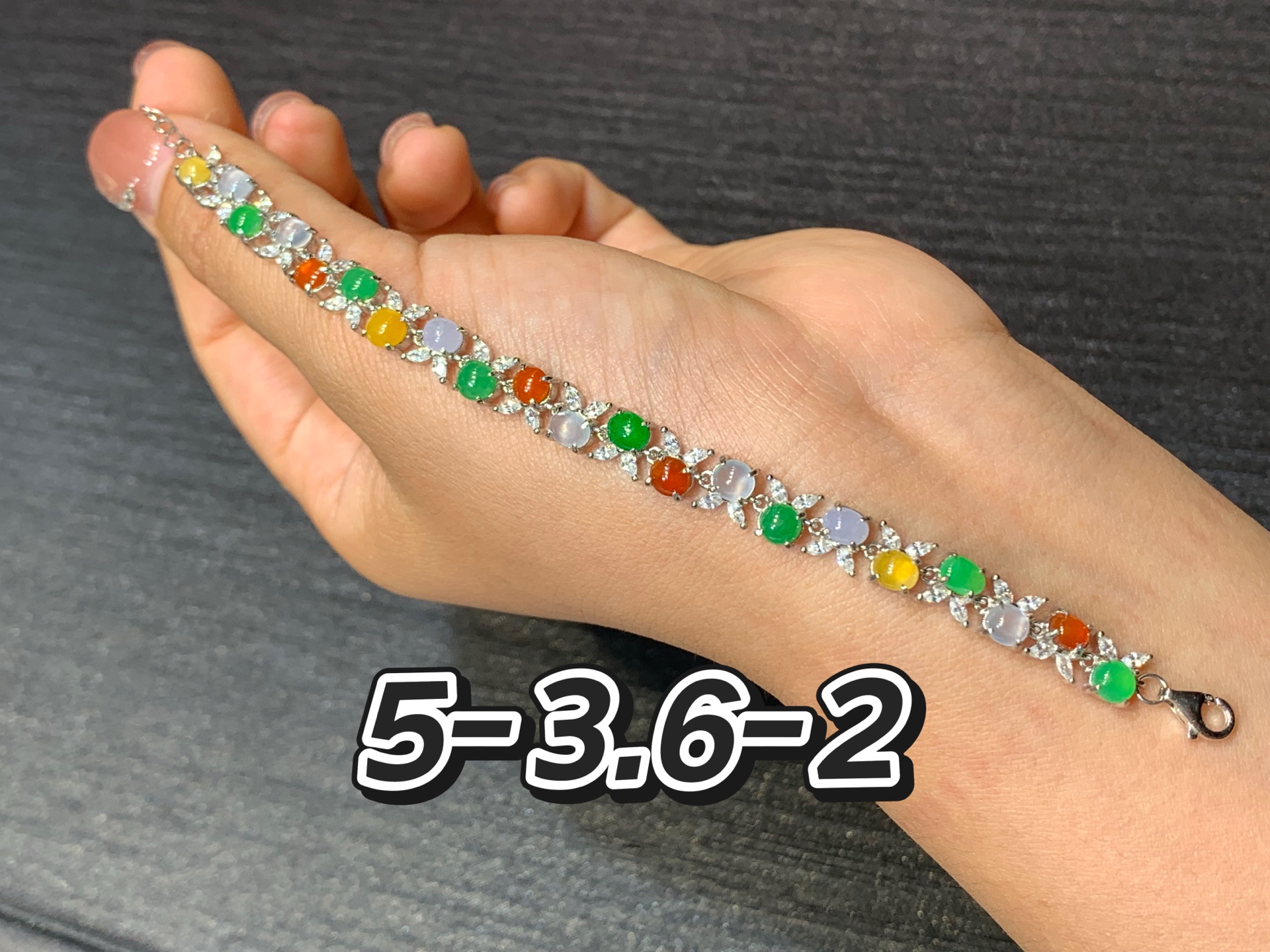 多彩蛋面手链 s925银