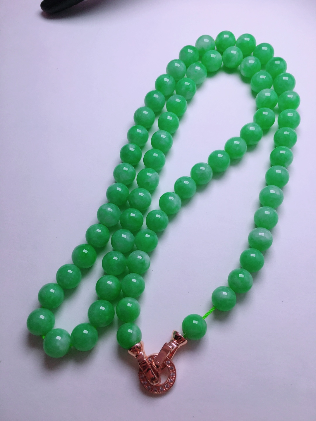 ️高冰绿珠子项链，晶莹剔透，新颖时尚，8-8.8
