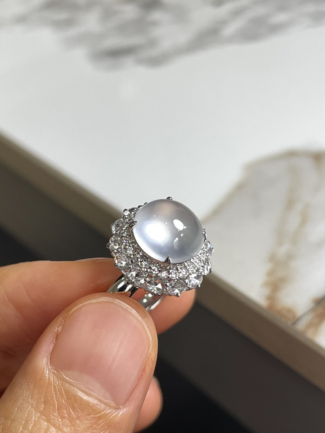 ️玻璃种蛋面戒指 裸石：9.5*9*5mm 整体：14.5*14*11.5mm