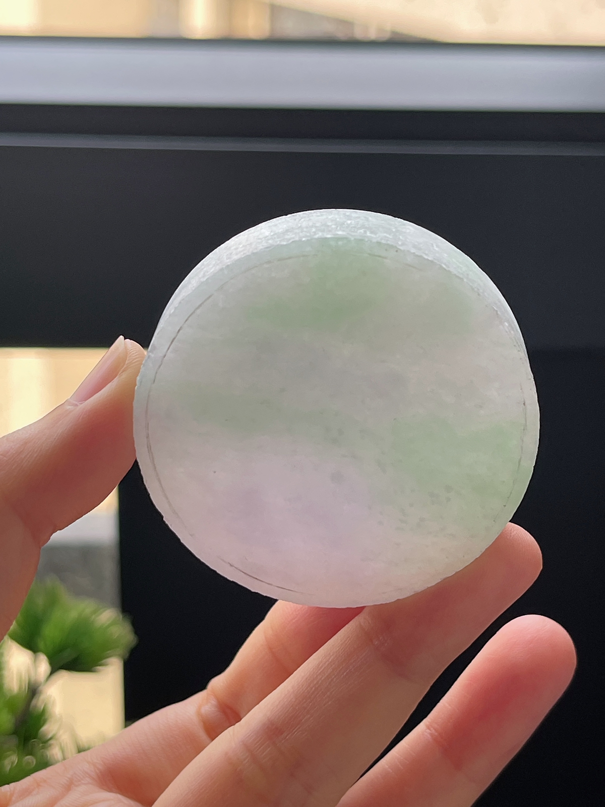 翡翠冰糯飘花镯心